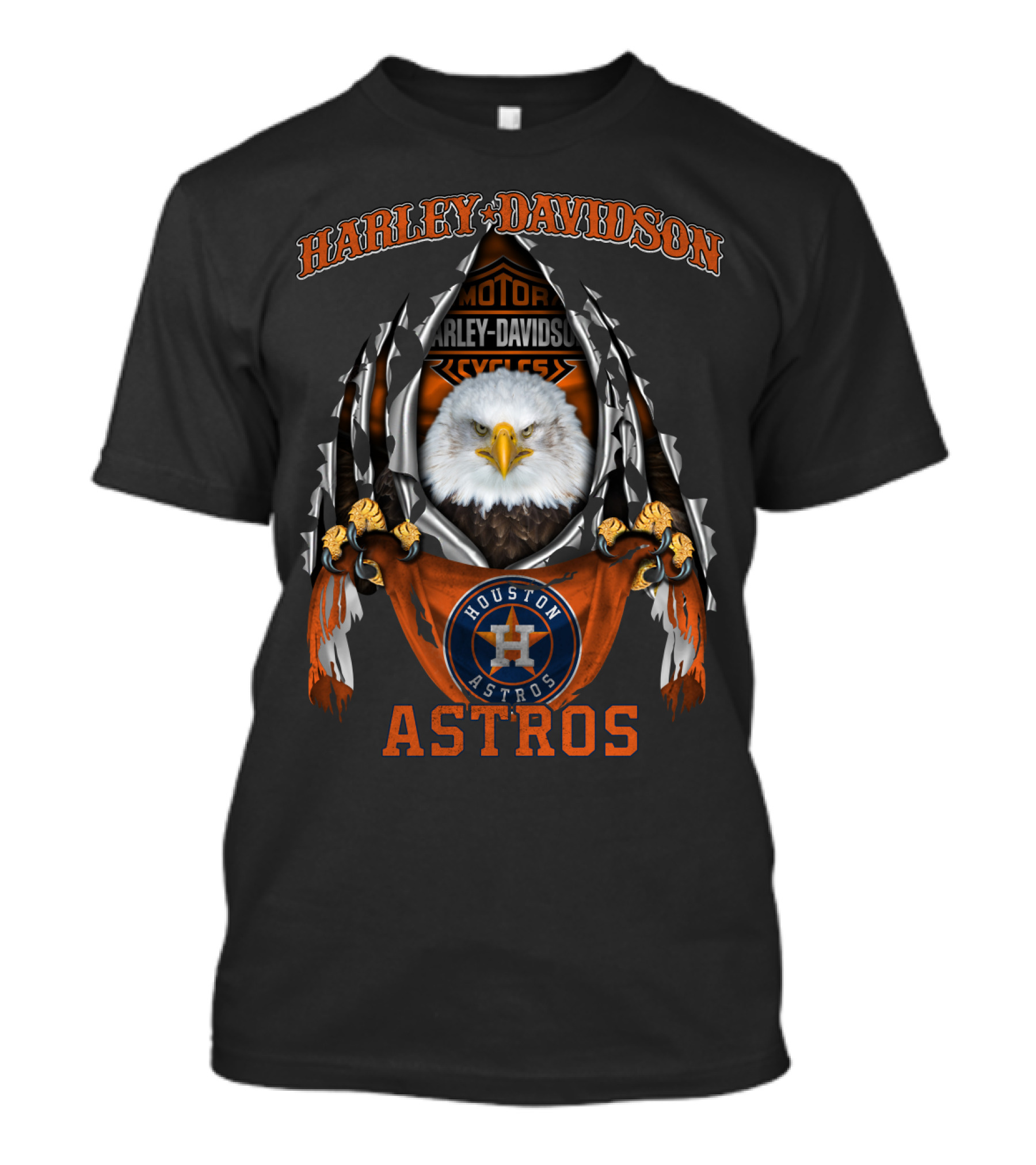 Harley Davidson Motor Cycles Houston Astros Eagle T-Shirt