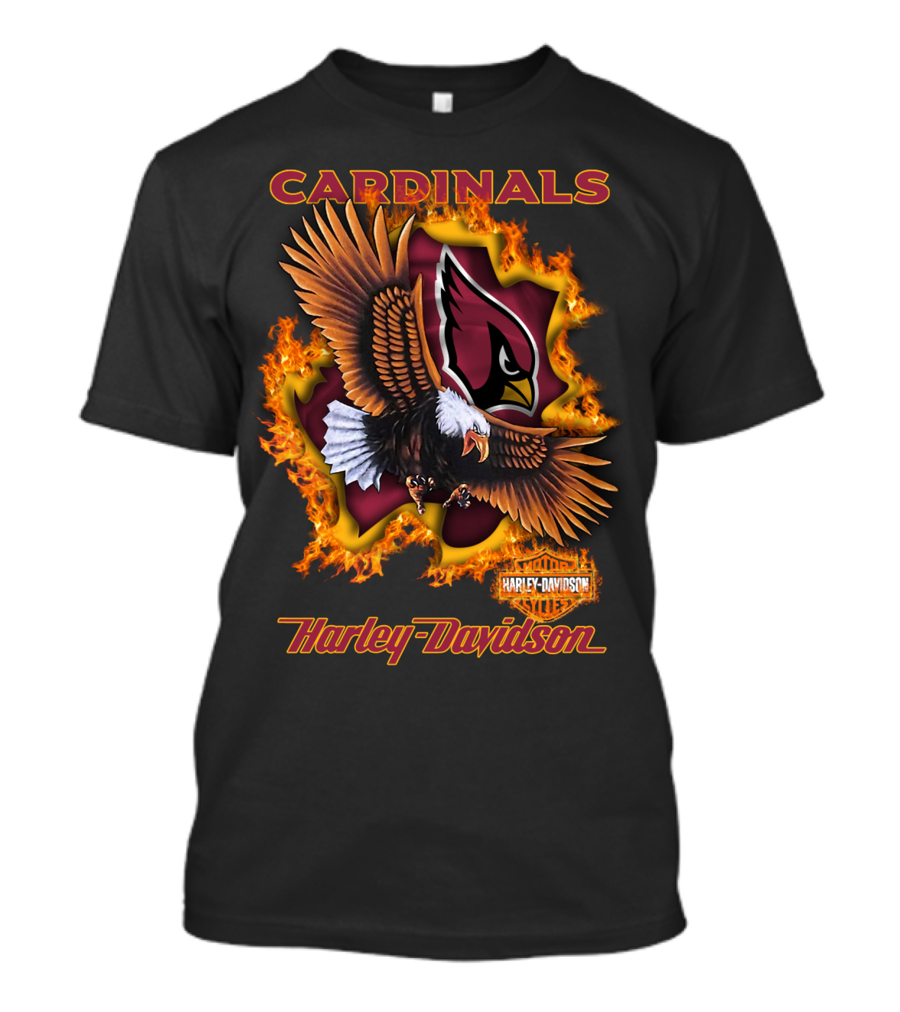 Cardinals Harley Davidson Nfl 84 Arizona Eagles Fire T-Shirt