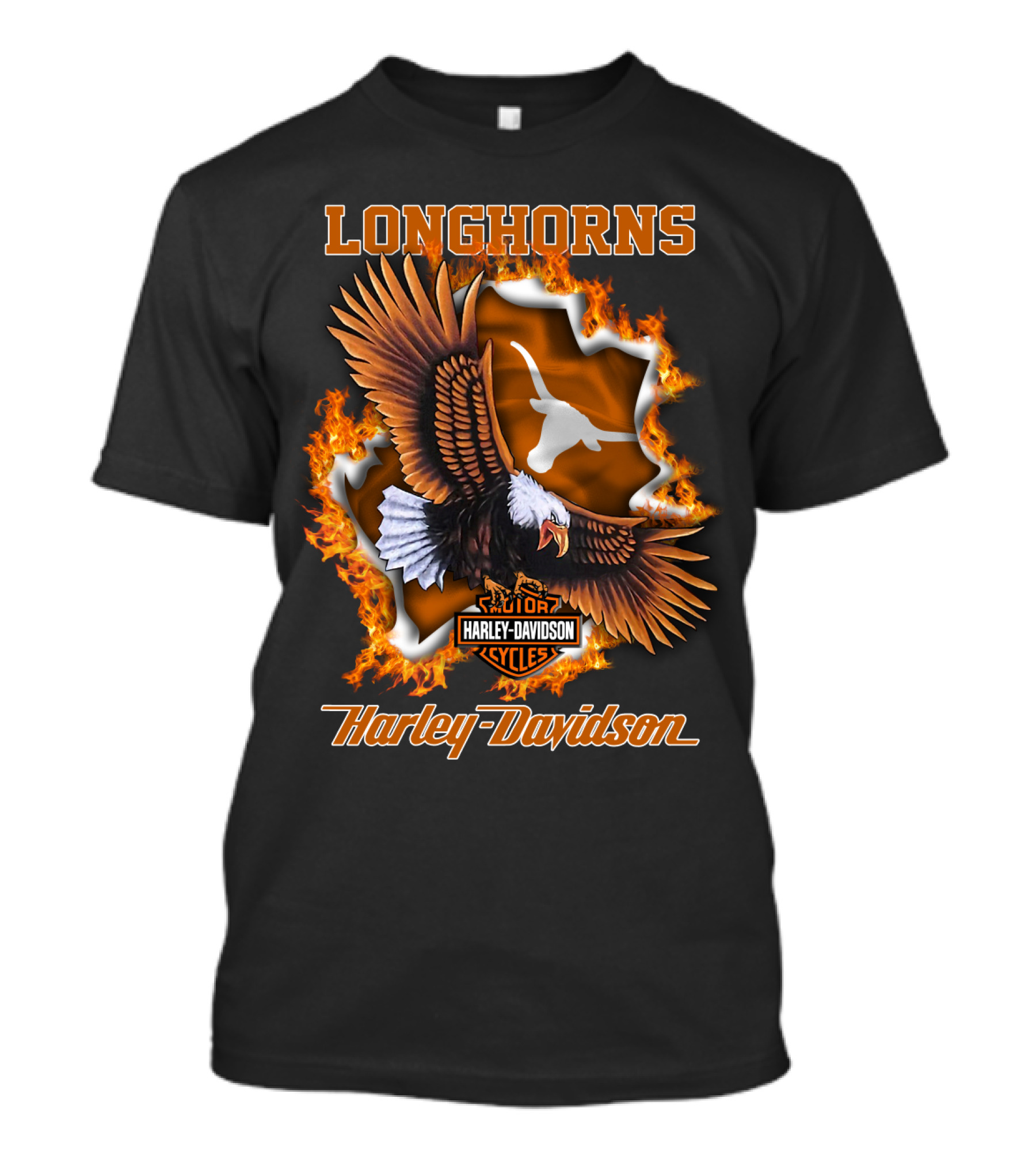 Longhorns Harley Davidson Ncaa Texas Longhorns Eagle T-Shirt