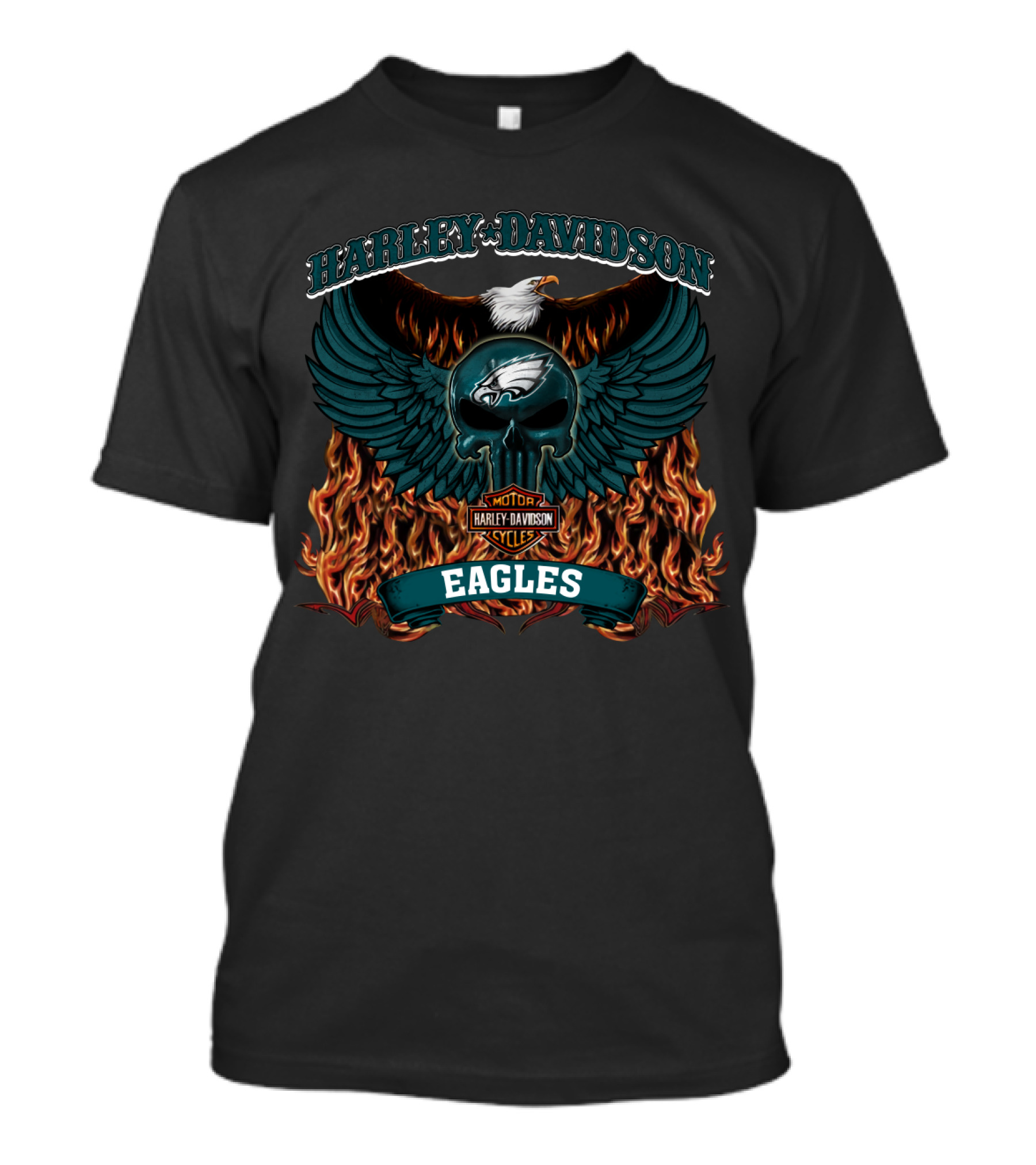 Harley Davidson Motorcycles Philadelphia Eagles Nfl T-Shirt
