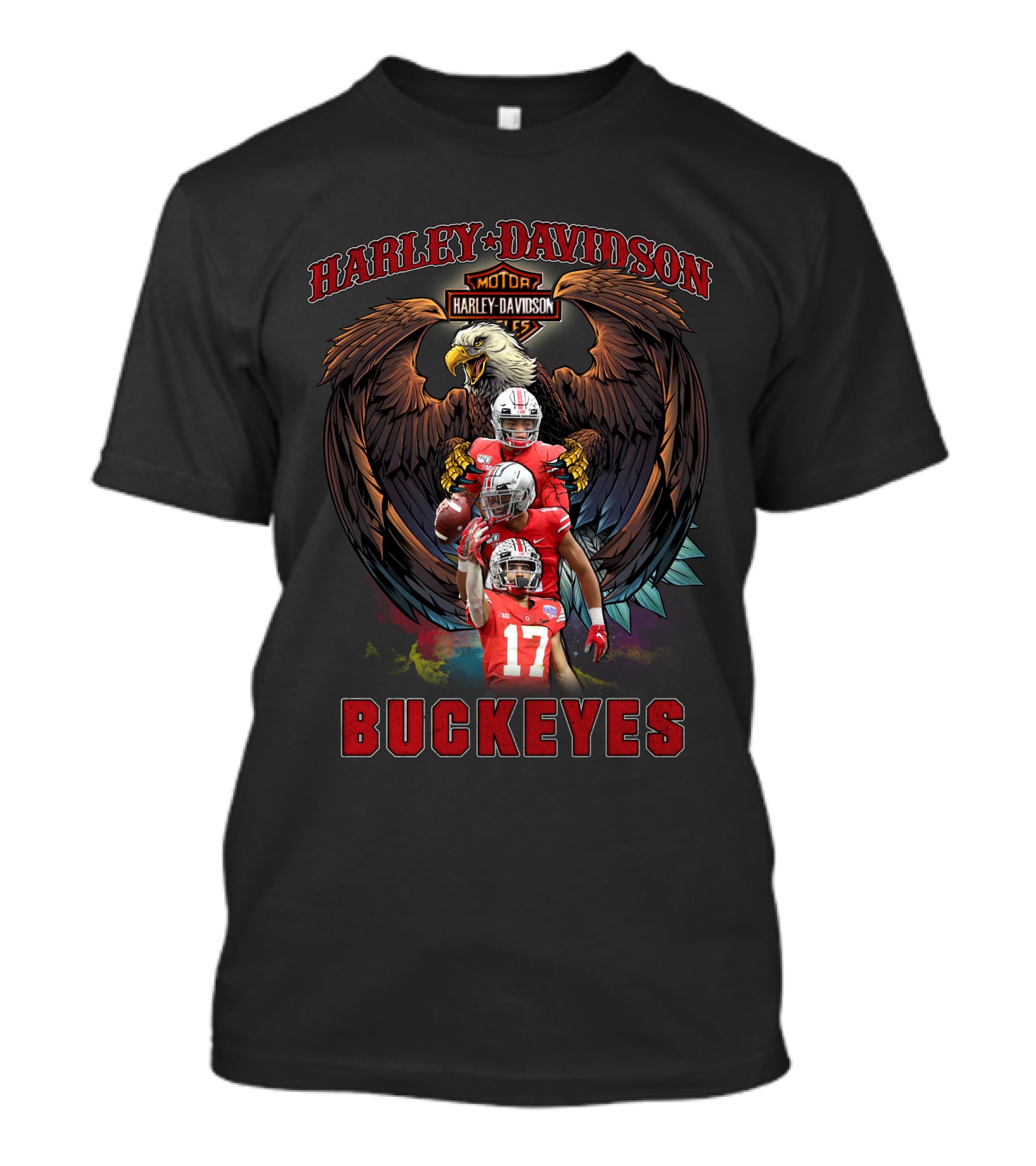 Harley Davidson Motor Ohio State Buckeyes Football Eagle T-Shirt