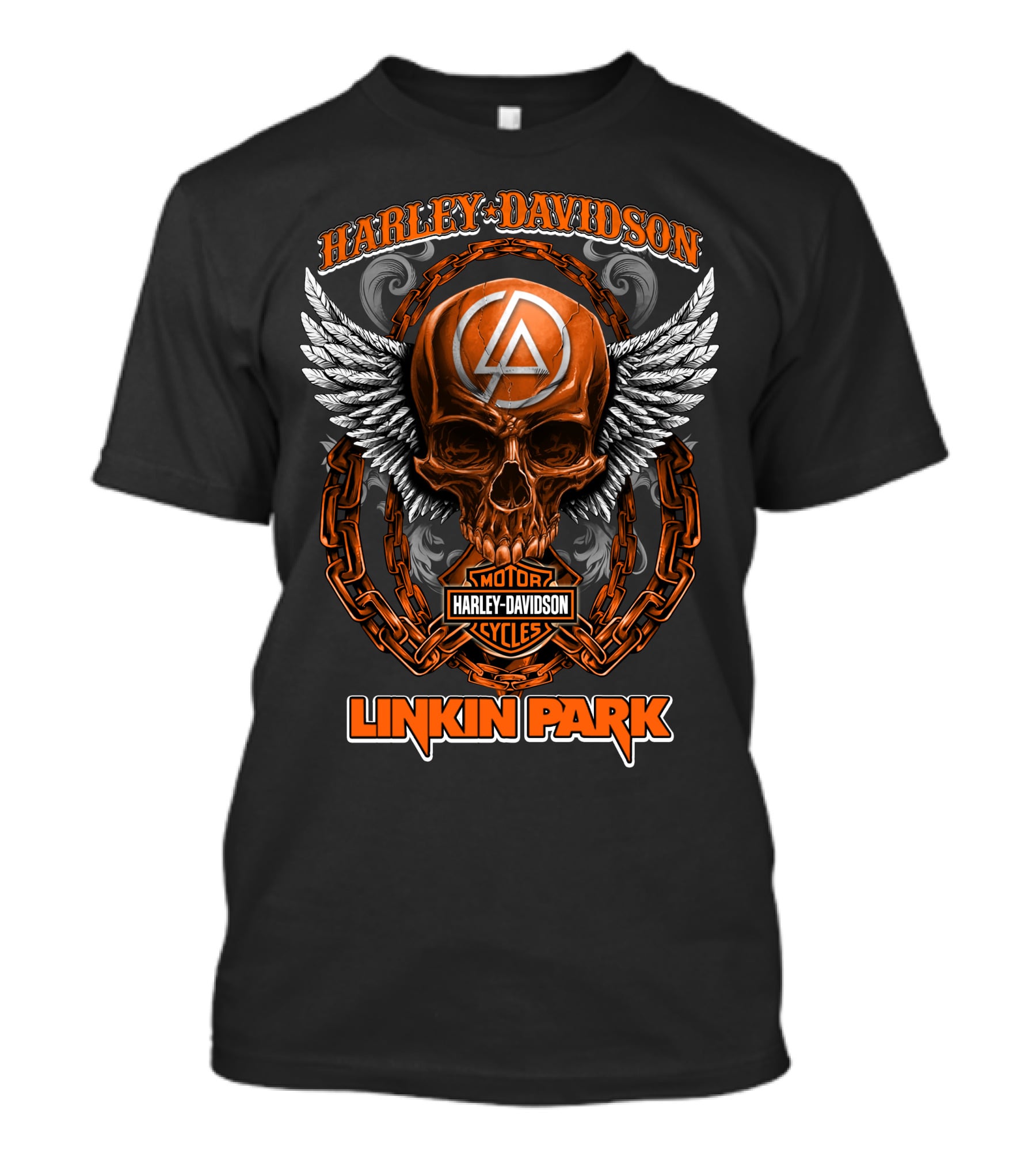 Harley Davidson Motor Cycles Linkin Park Skull Wings T-Shirt
