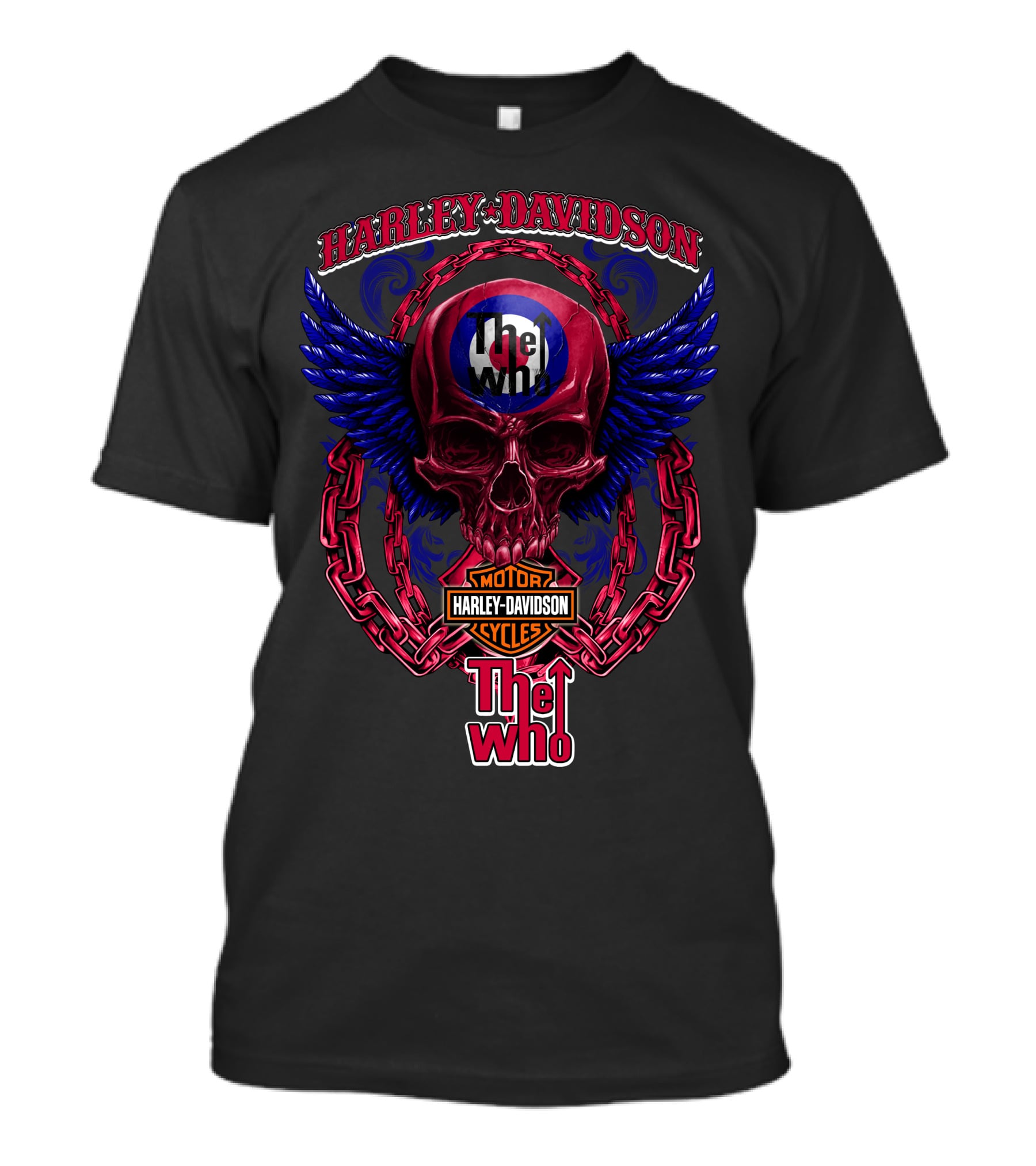 Harley Davidson The Who Skull Wings Chains T-Shirt