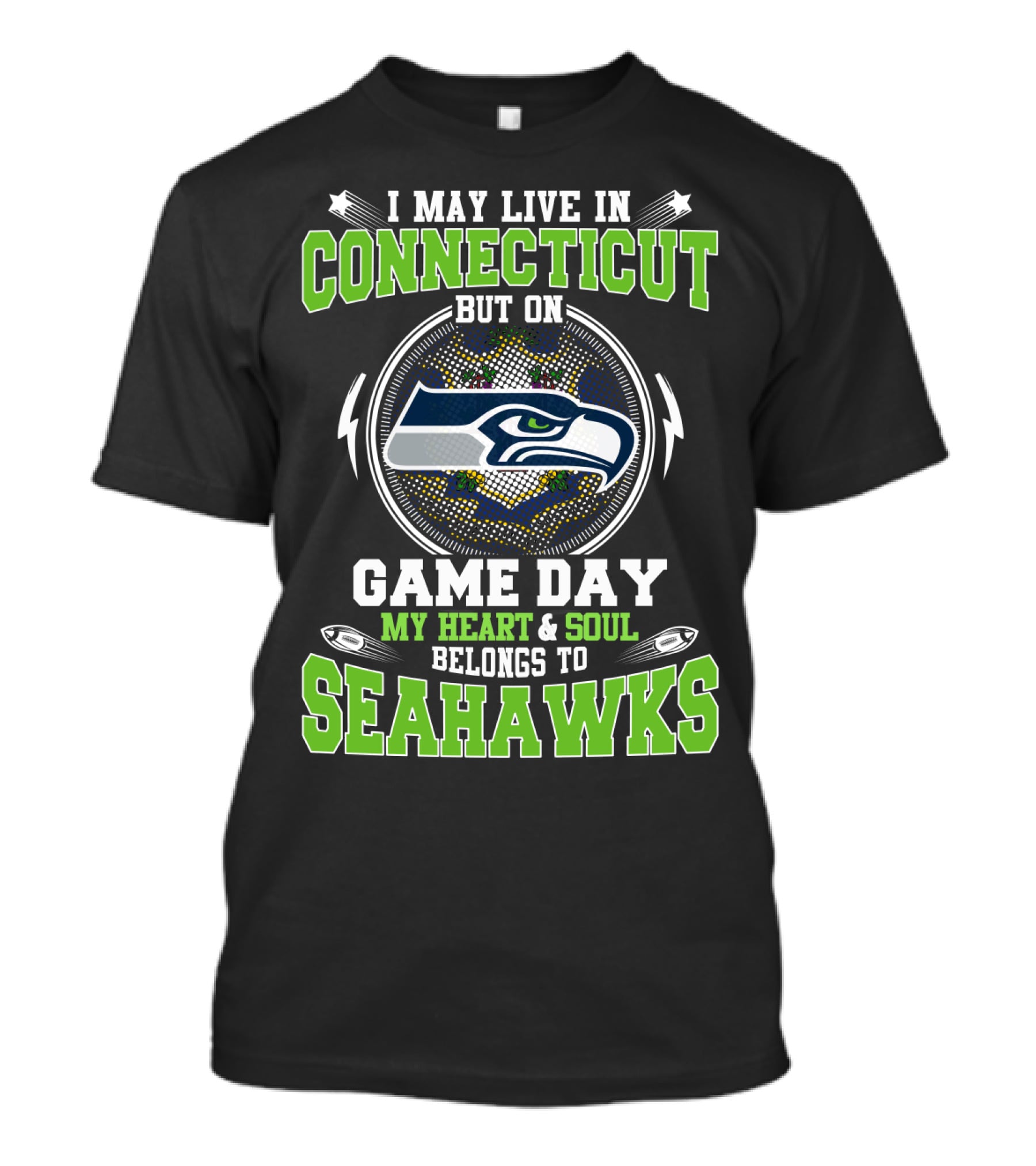 Connecticut Game Day My Heart And Soul Belongs To Seahawks T-Shirt