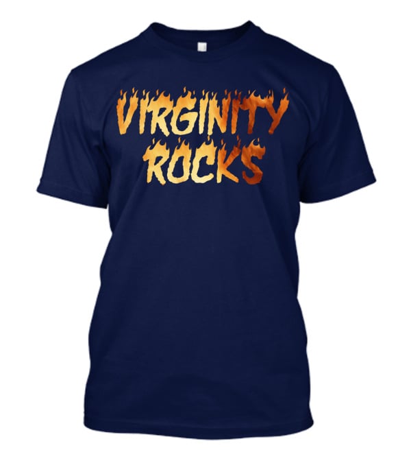 Virginity Rocks Danny Virginity Duncan Fire Text T-Shirt