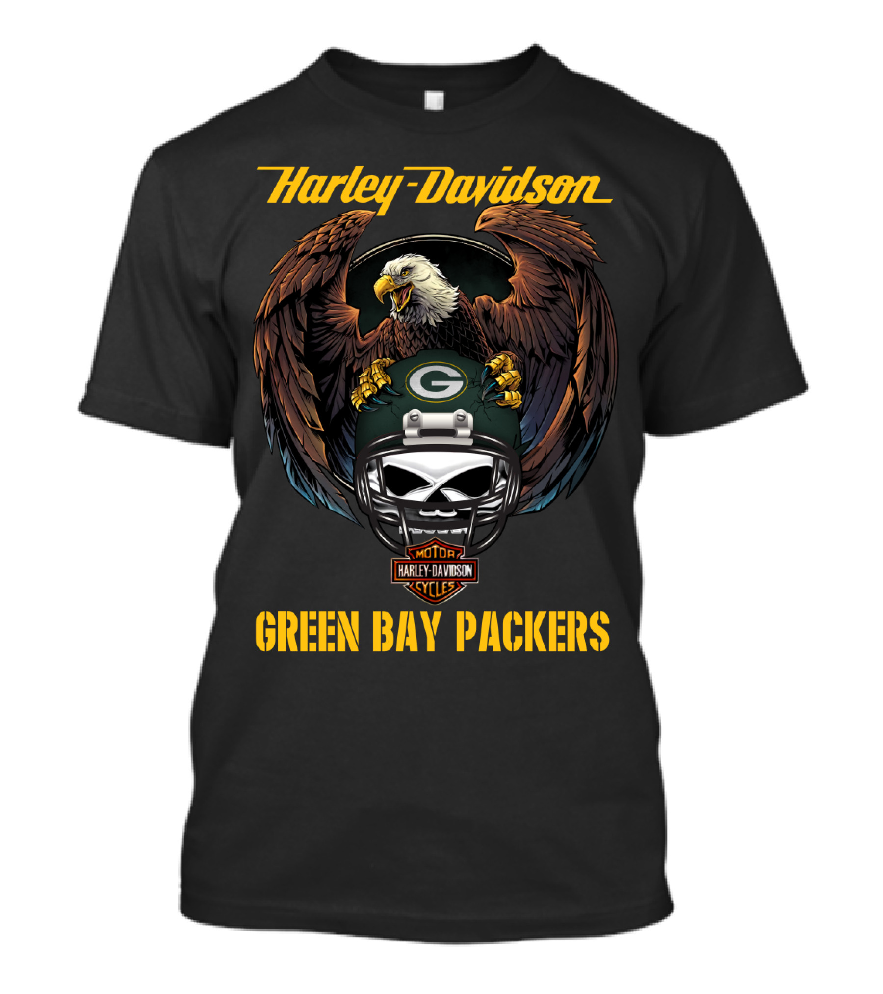 Harley Davidson Green Bay Packers Nfl Eagles Gbp T-Shirt
