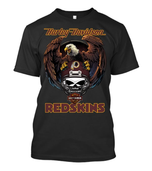 Harley Davidson Redskins Eagle Helmet Motor Cycles T-Shirt