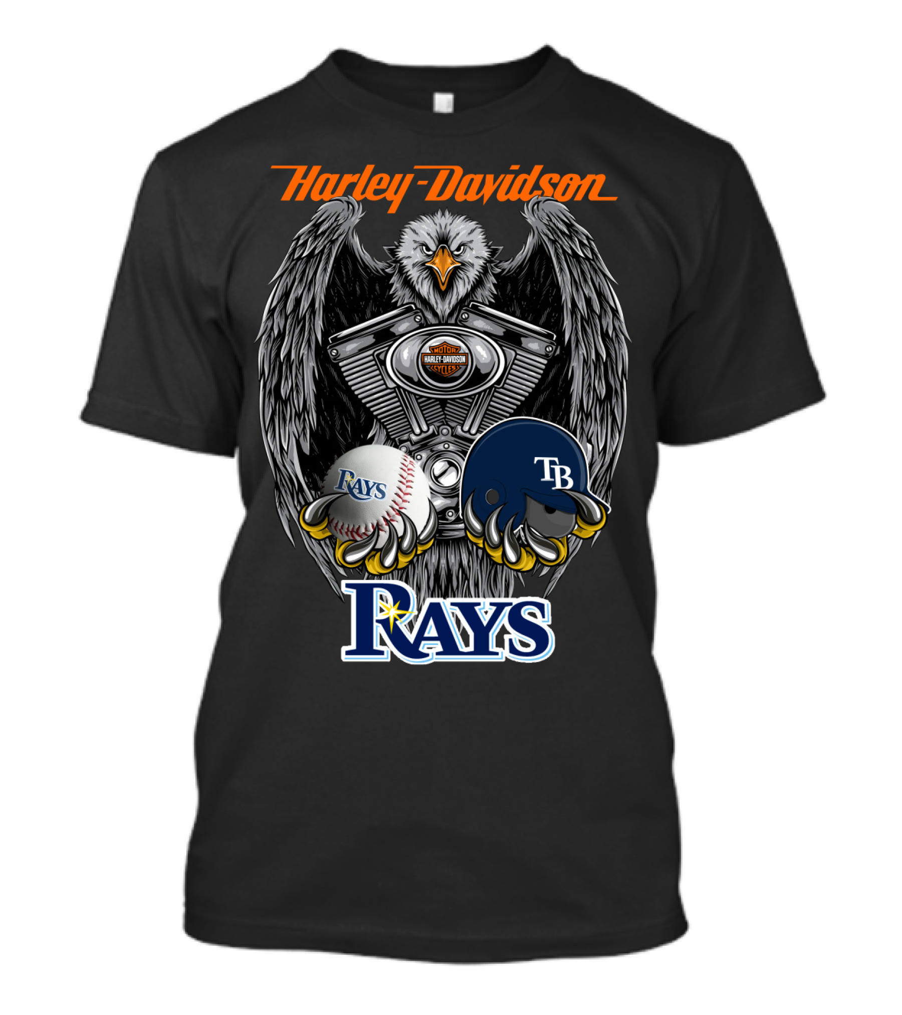 Harley Davidson Eagle Tampa Bay Rays Mlb Collaboration T-Shirt