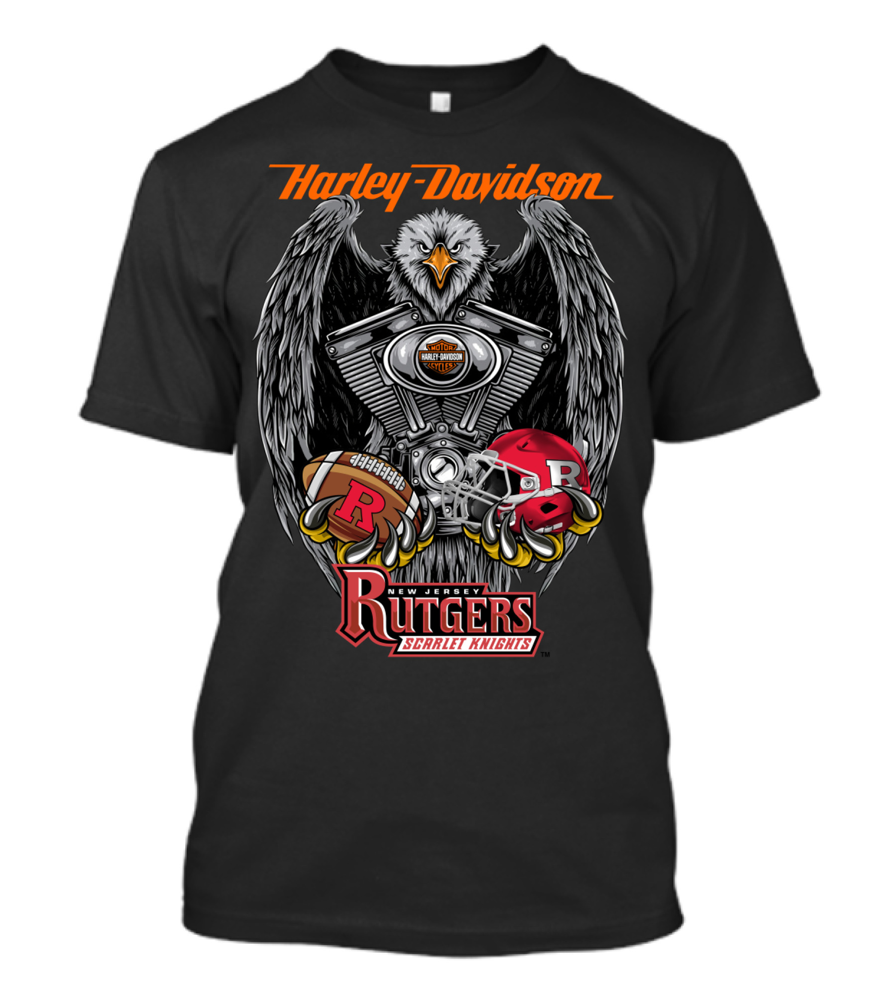 Harley Davidson New Jersey Rutgers Scarlet Knights Football Ncaa3 Rskf T-Shirt