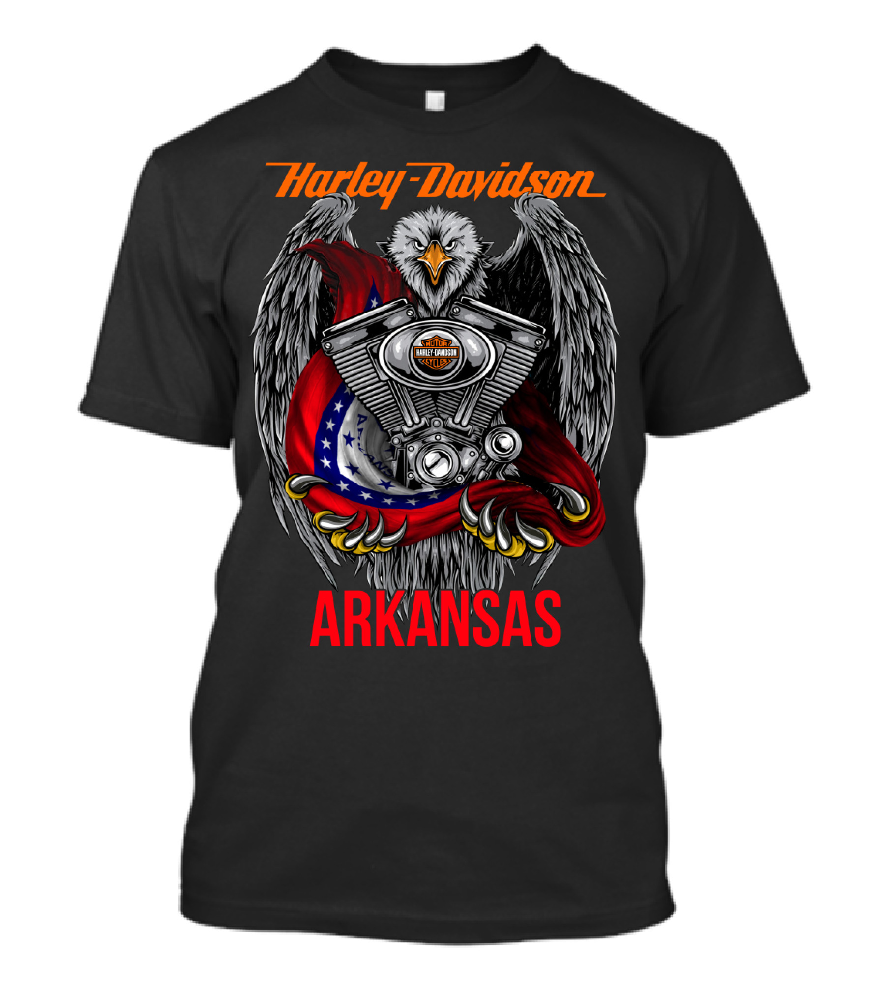 Harley Davidson Arkansas Eagle Engine T-Shirt