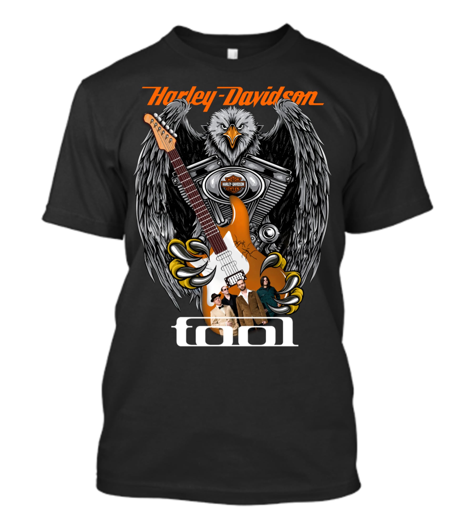Harley Davidson Eagle Guitar Tool Band 53 T-Shirt