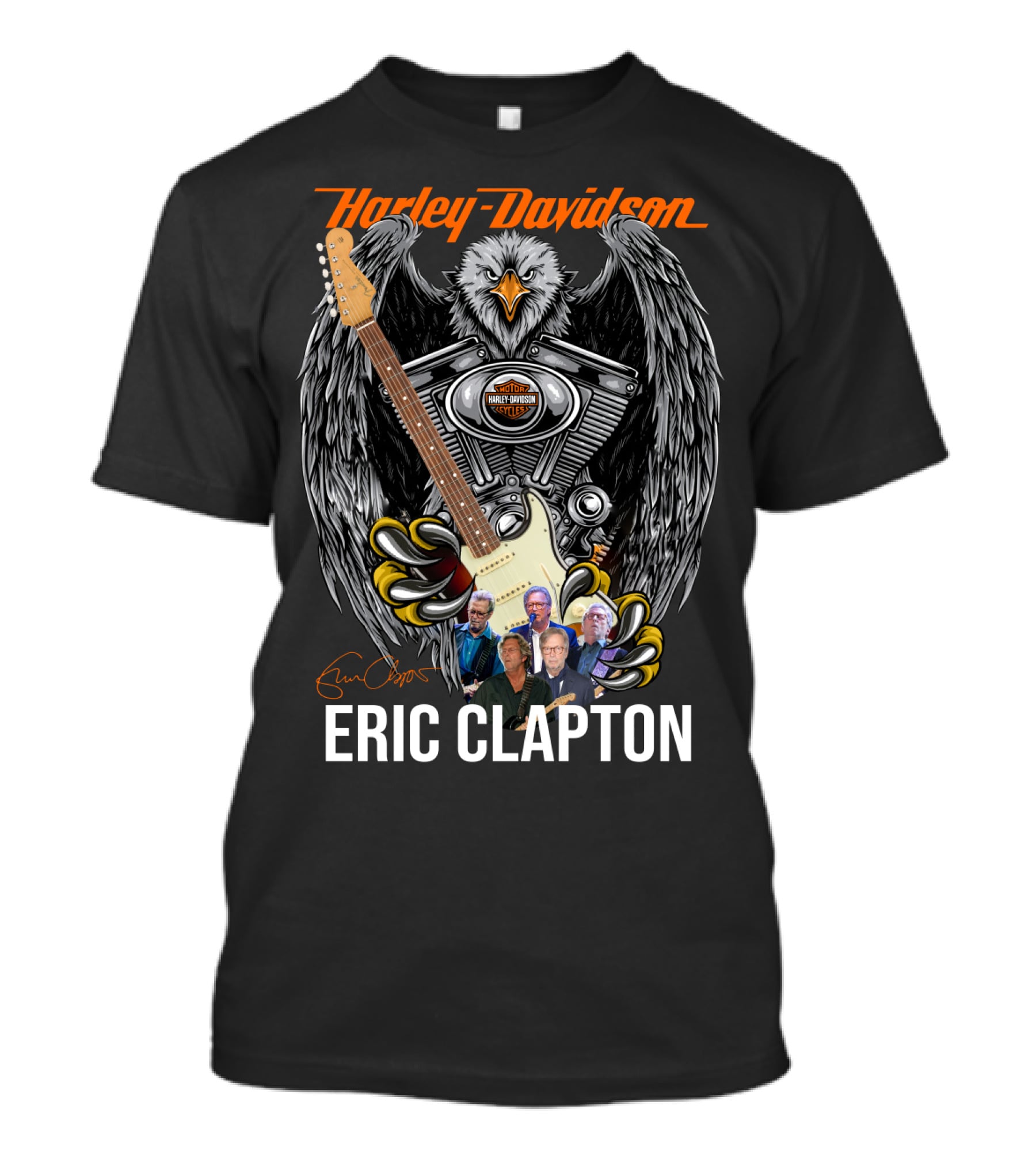 Harley Davidson Eagle With Guitar Eric Clapton T-Shirt