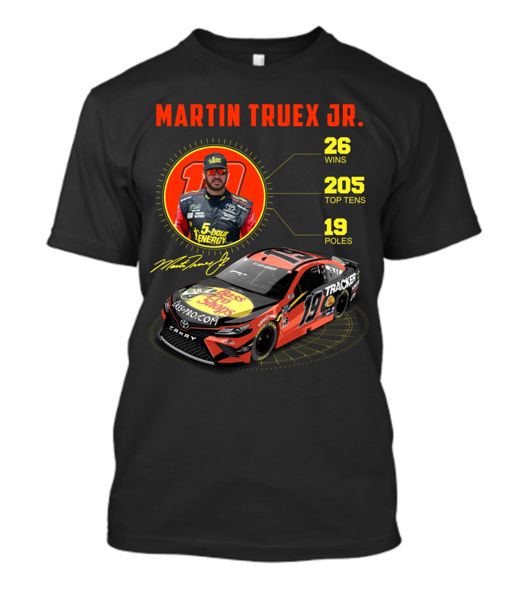 Martin Truex Jr. 26 Wins 205 Top Tens 19 Poles Nascar Racing T-Shirt