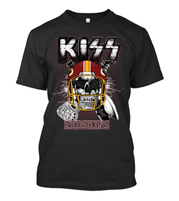 Kiss Redskins Skull Helmet T-Shirt