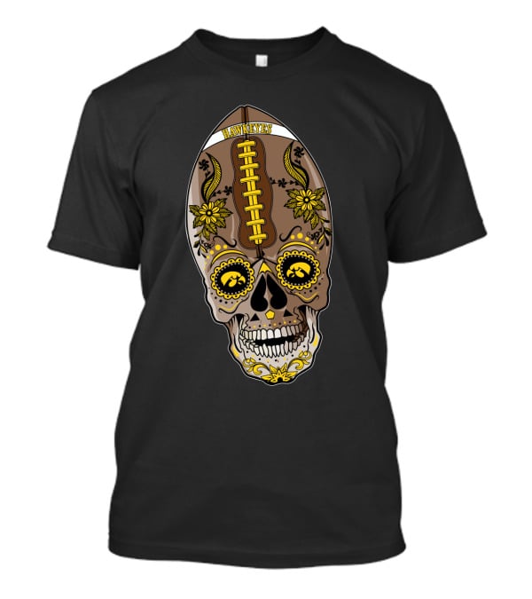 Hawkeyes Football Sugar Skull T-Shirt