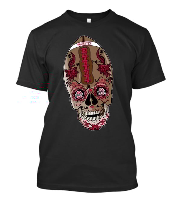 Buckeyes 97 Ohio State Skull Football Art T-Shirt