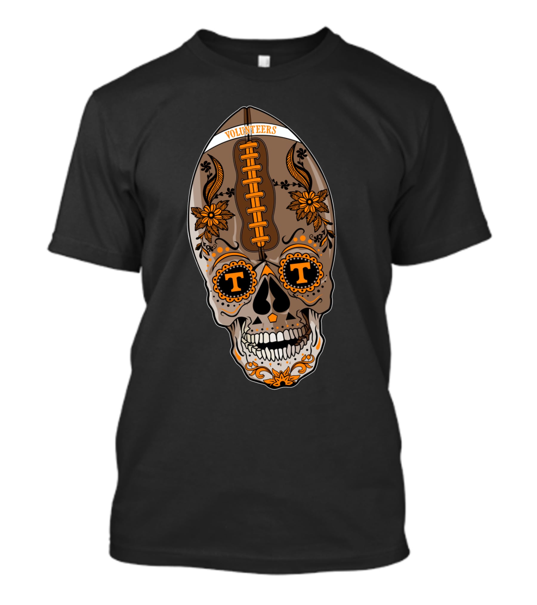 Volunteers T T Football Skull T-Shirt