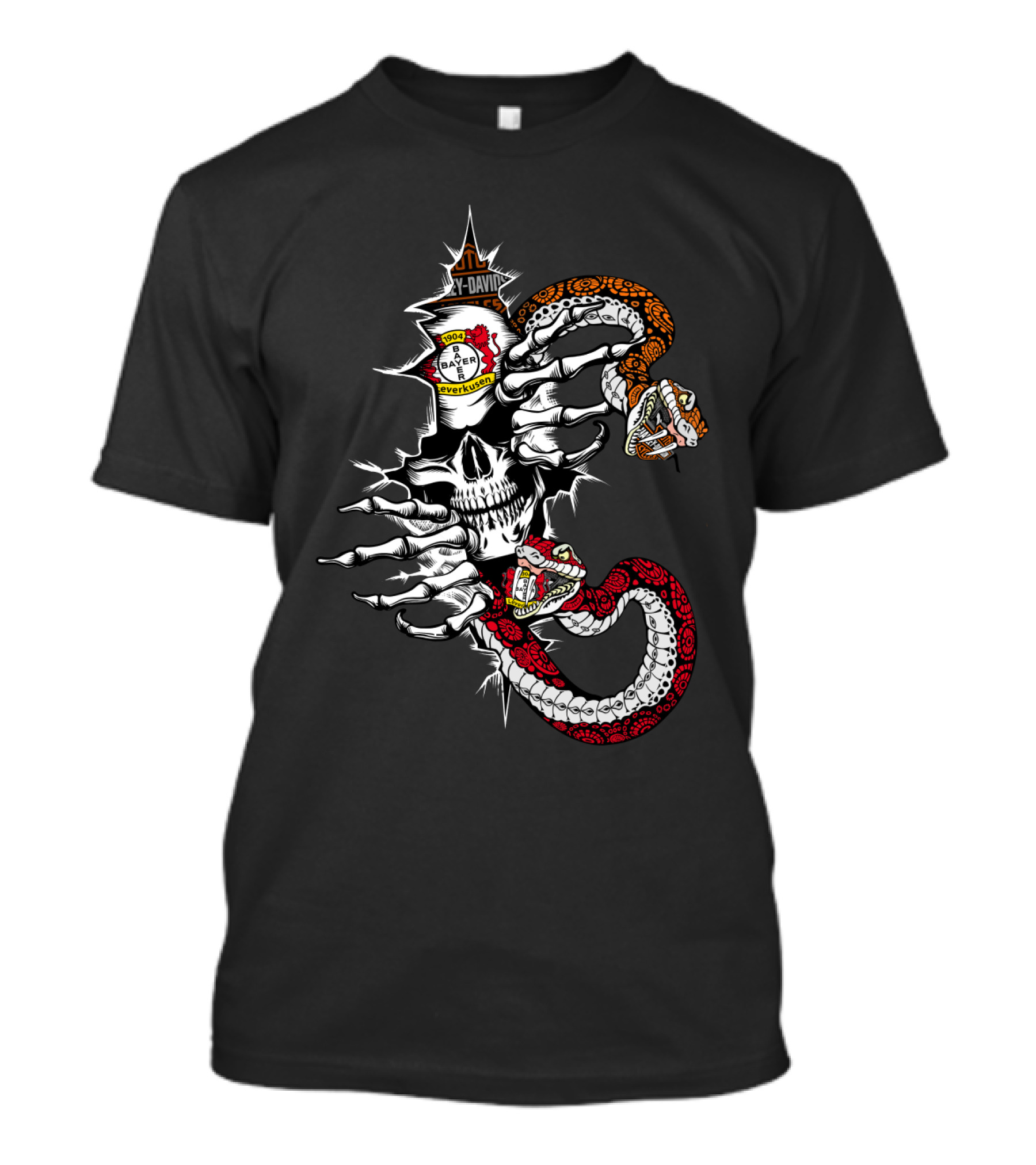 Skull And Snake With Freiburg And Bayern München Elements T-Shirt
