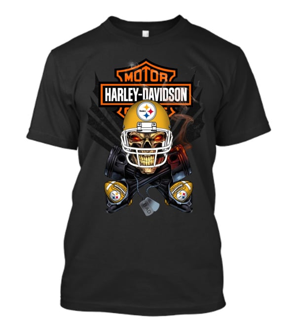 Harley Davidson Steelers Skull Helmet Nfl T-Shirt