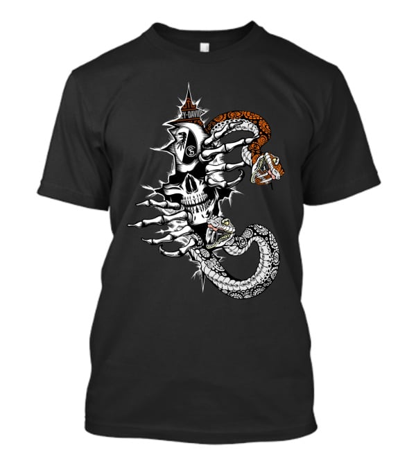 Skull With Snakes And Skeleton Hands 107 Scf T-Shirt