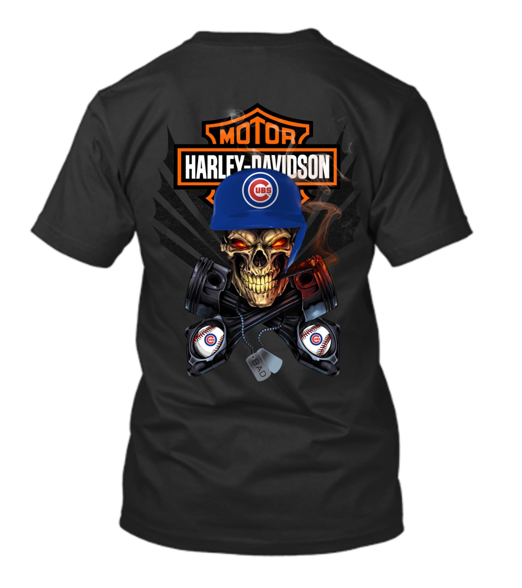 Motor Harley Davidson Cubs Skull Helmet Pistons T-Shirt