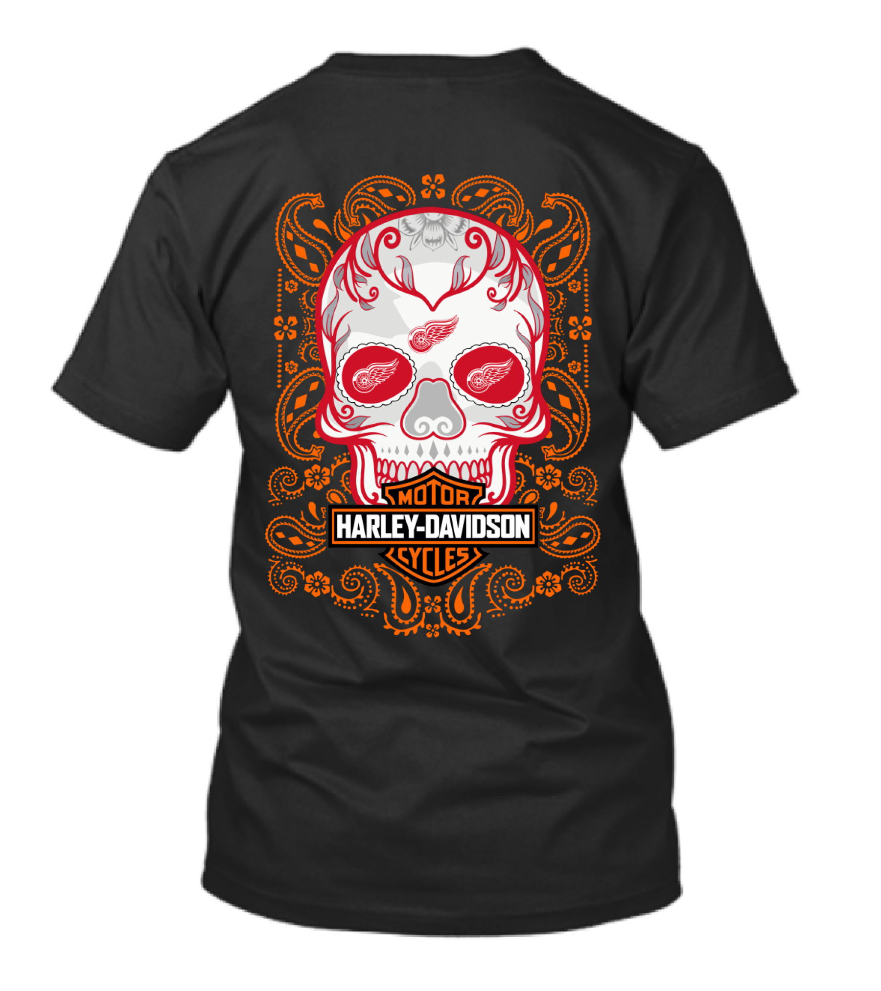 Harley Davidson Motor Cycles Skull Art 102 Nhl Drw T-Shirt