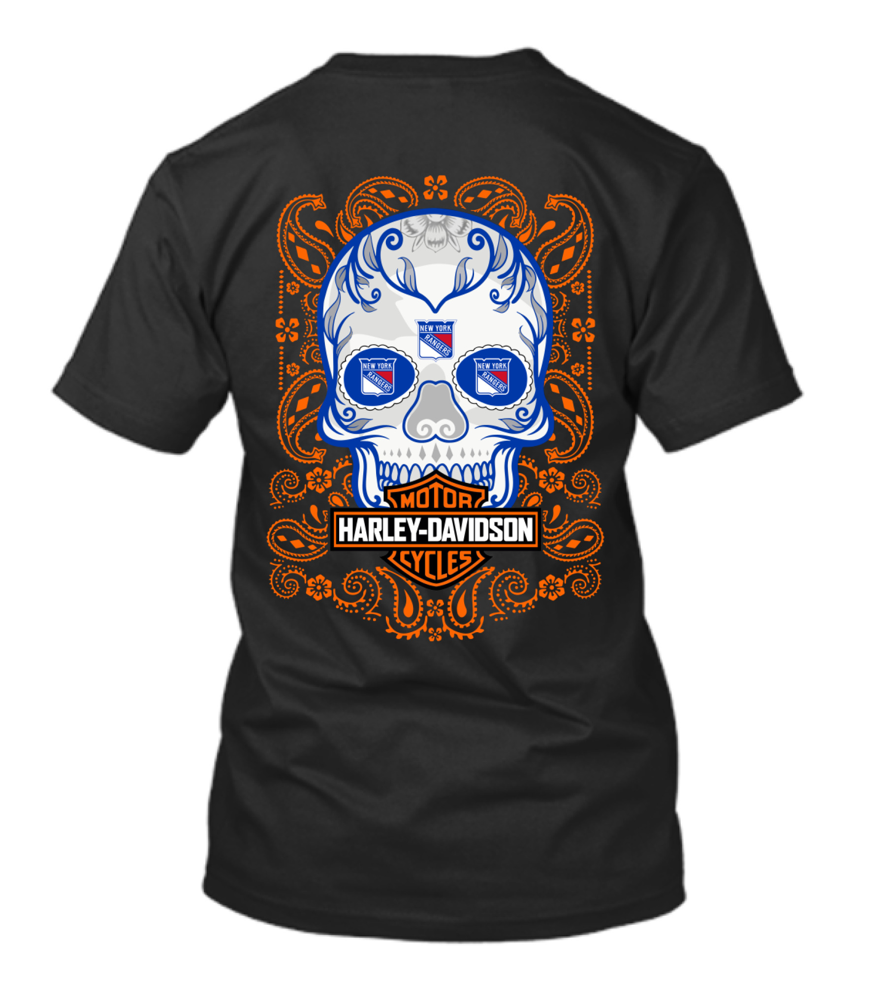 Harley Davidson Cycles Skull New York Rangers Nhl 102 Tvl T-Shirt