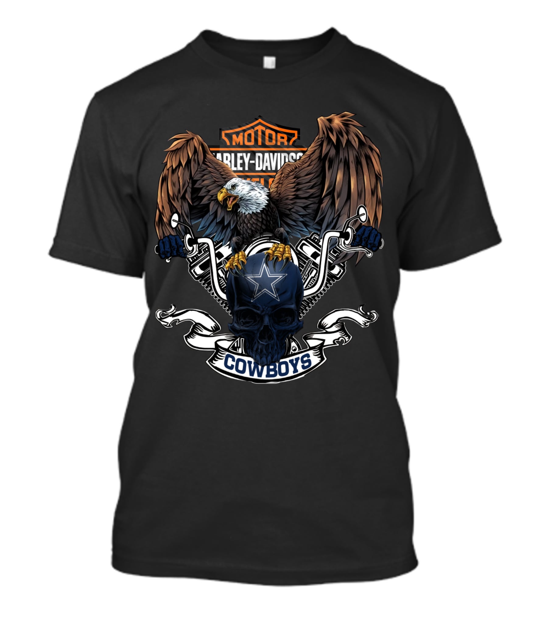 Harley Davidson Nfl Dallas Cowboys Skull Eagle T-Shirt