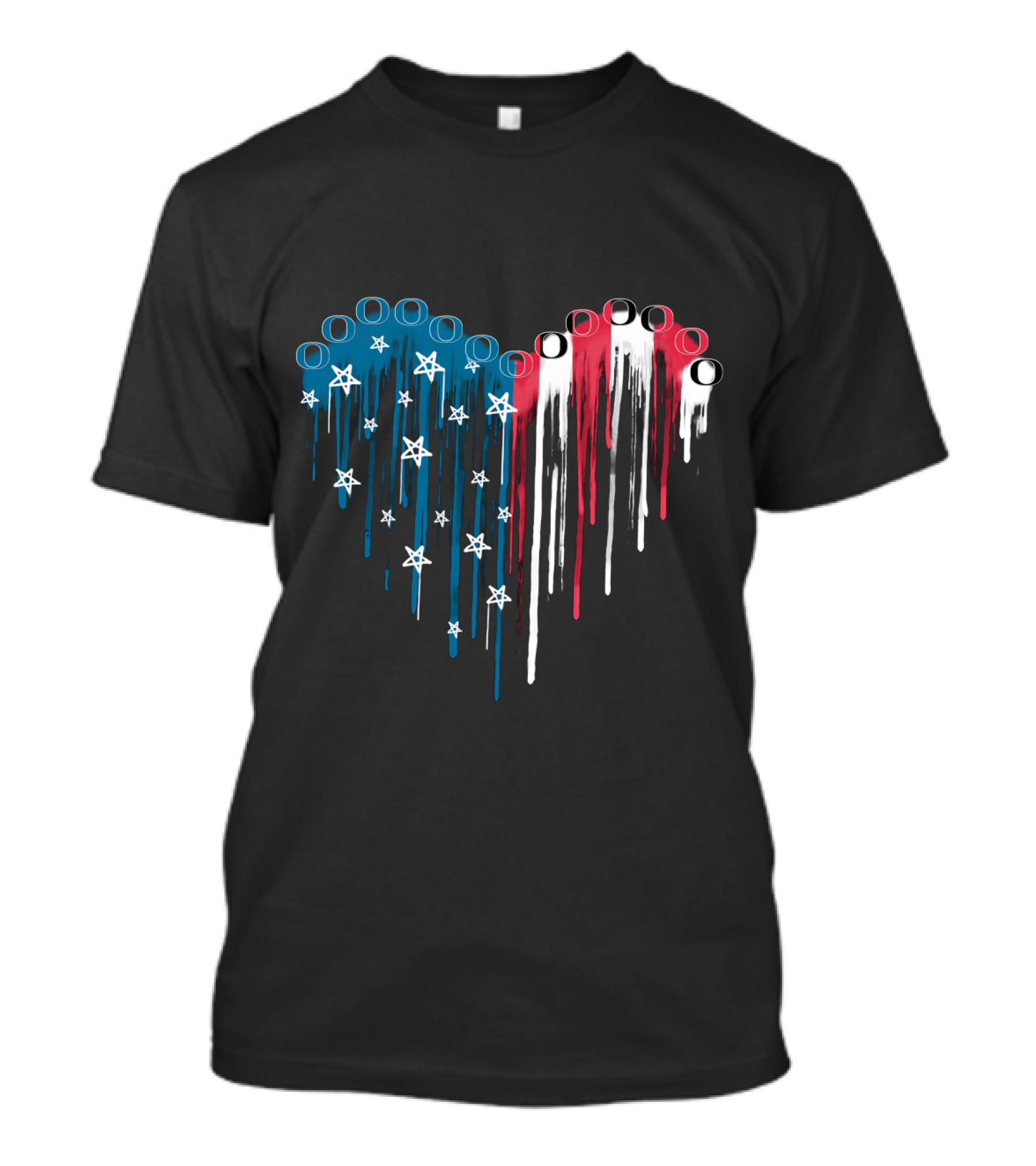 Oregon Ducks Stars And Stripes Heart T-Shirt