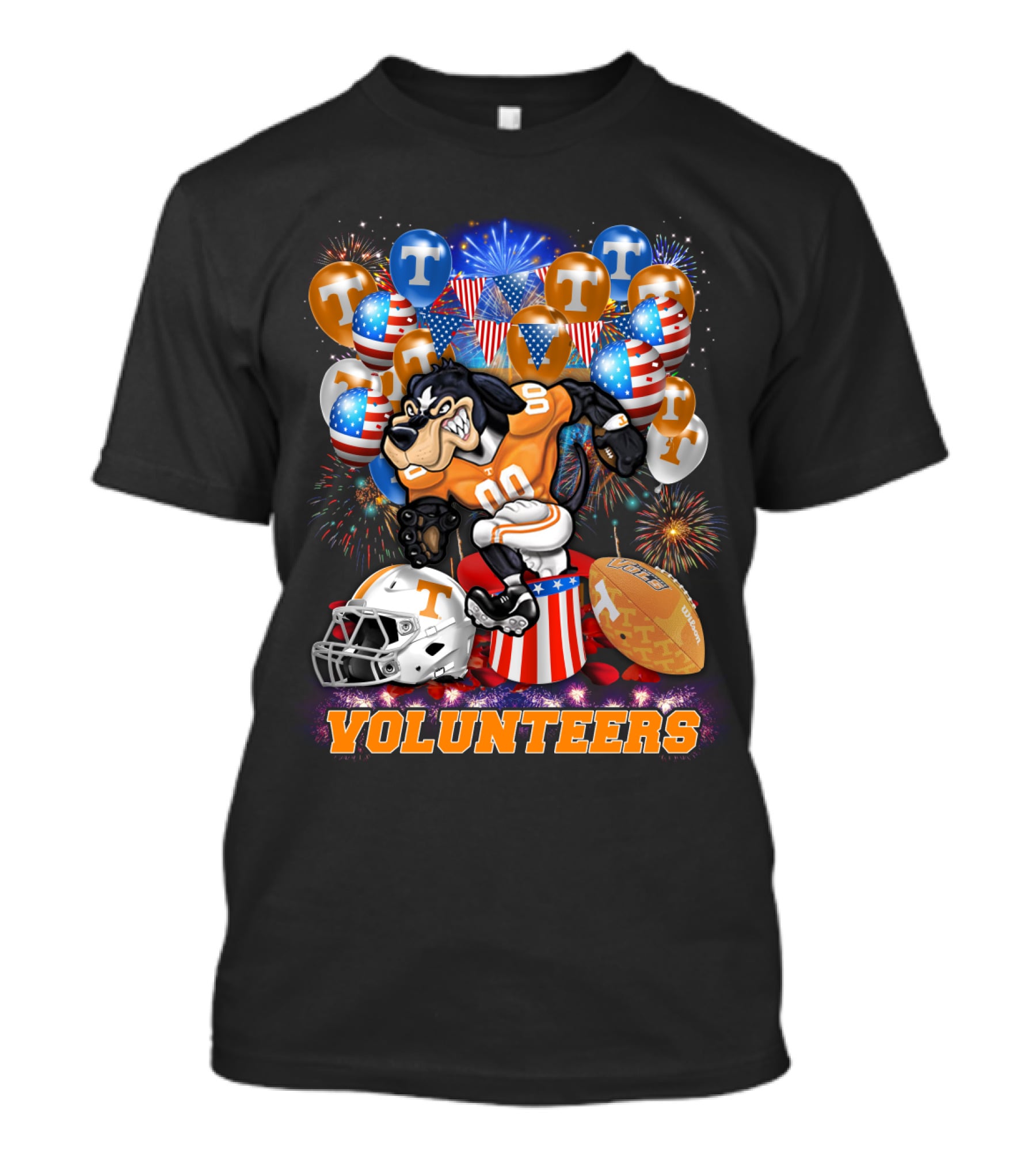 Ncaa Tennessee Volunteers Football Mascot Fireworks Balloons T-Shirt