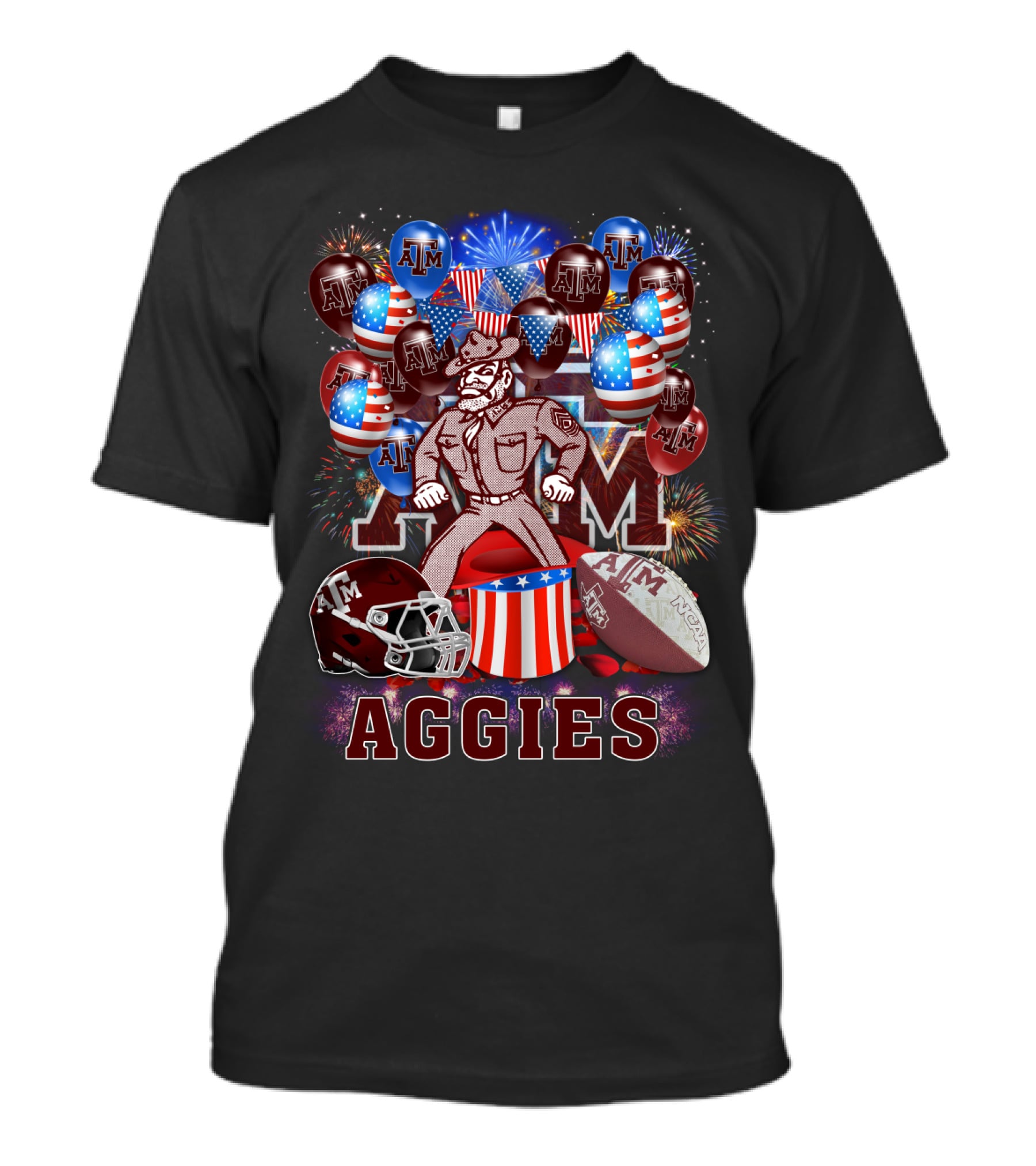 Ncaa2 Texas A&M Aggies Football Celebration With Fireworks And Balloons T-Shirt