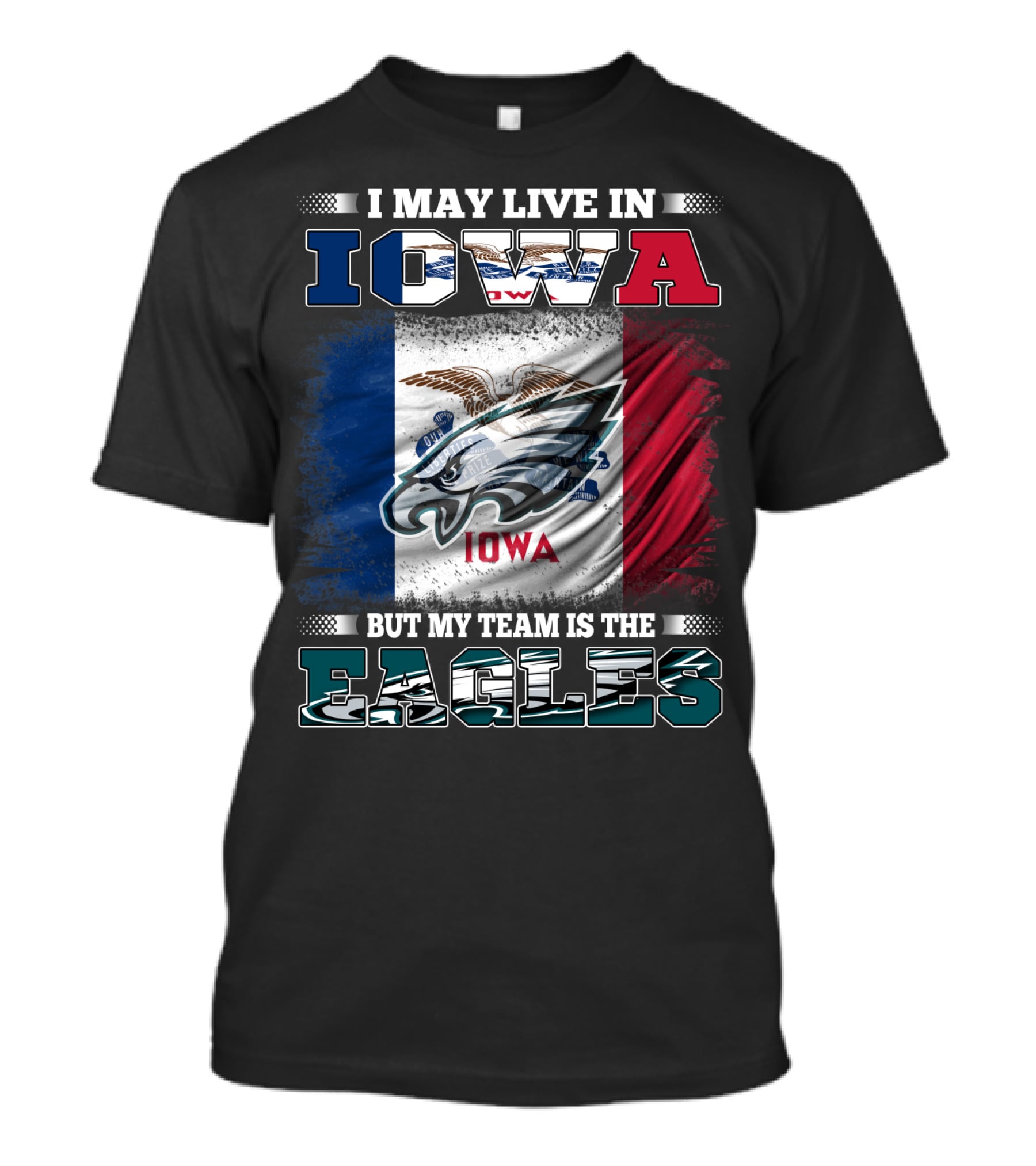 Iowa Pride With Philadelphia Eagles Team Allegiance T-Shirt