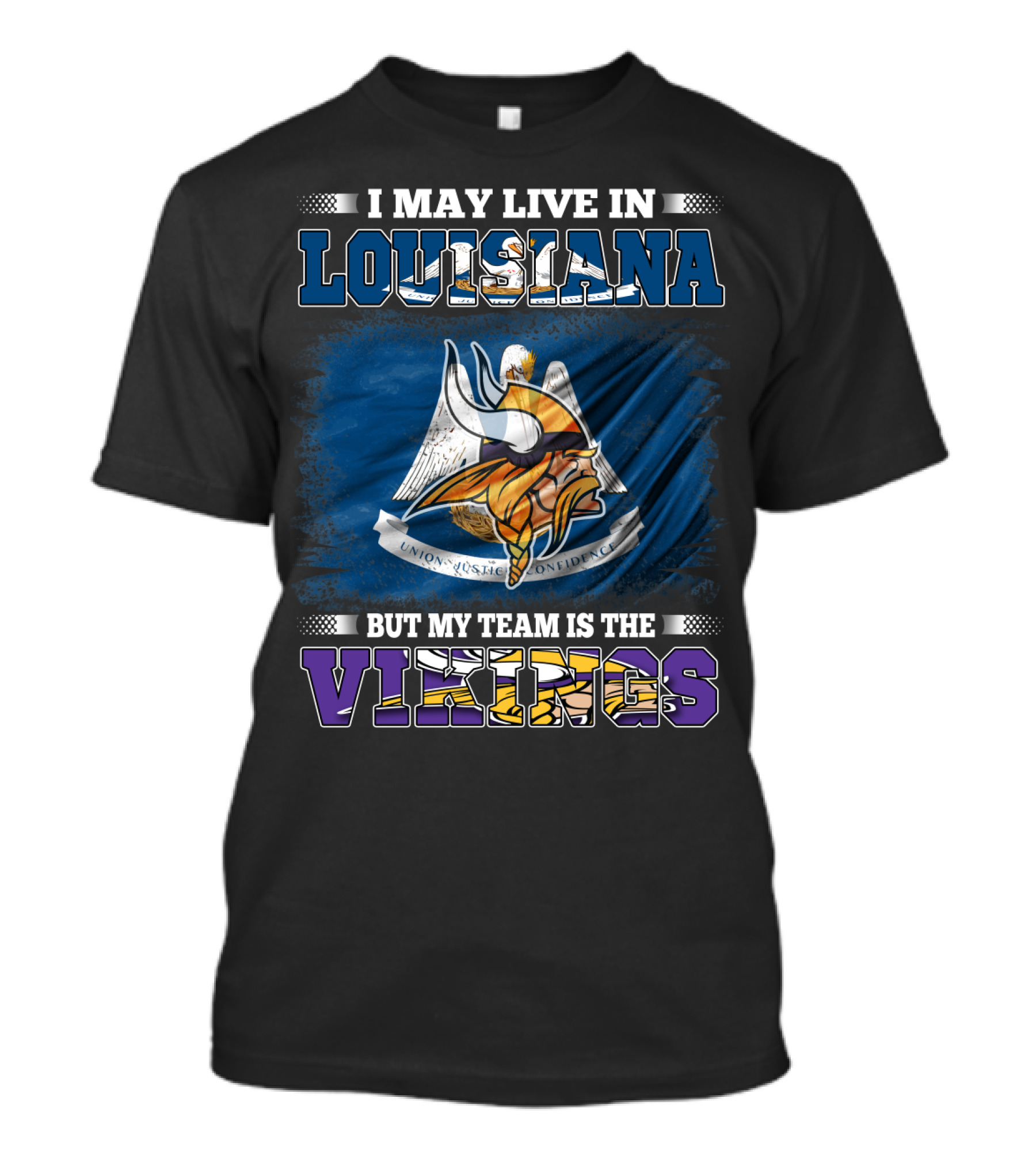 Living In Louisiana Supporting The Vikings T-Shirt