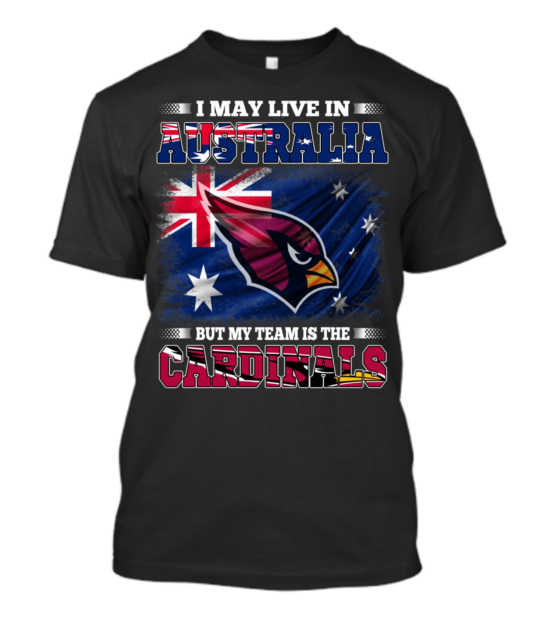 Australia Flag Cardinals Fan Team Loyalty T-Shirt