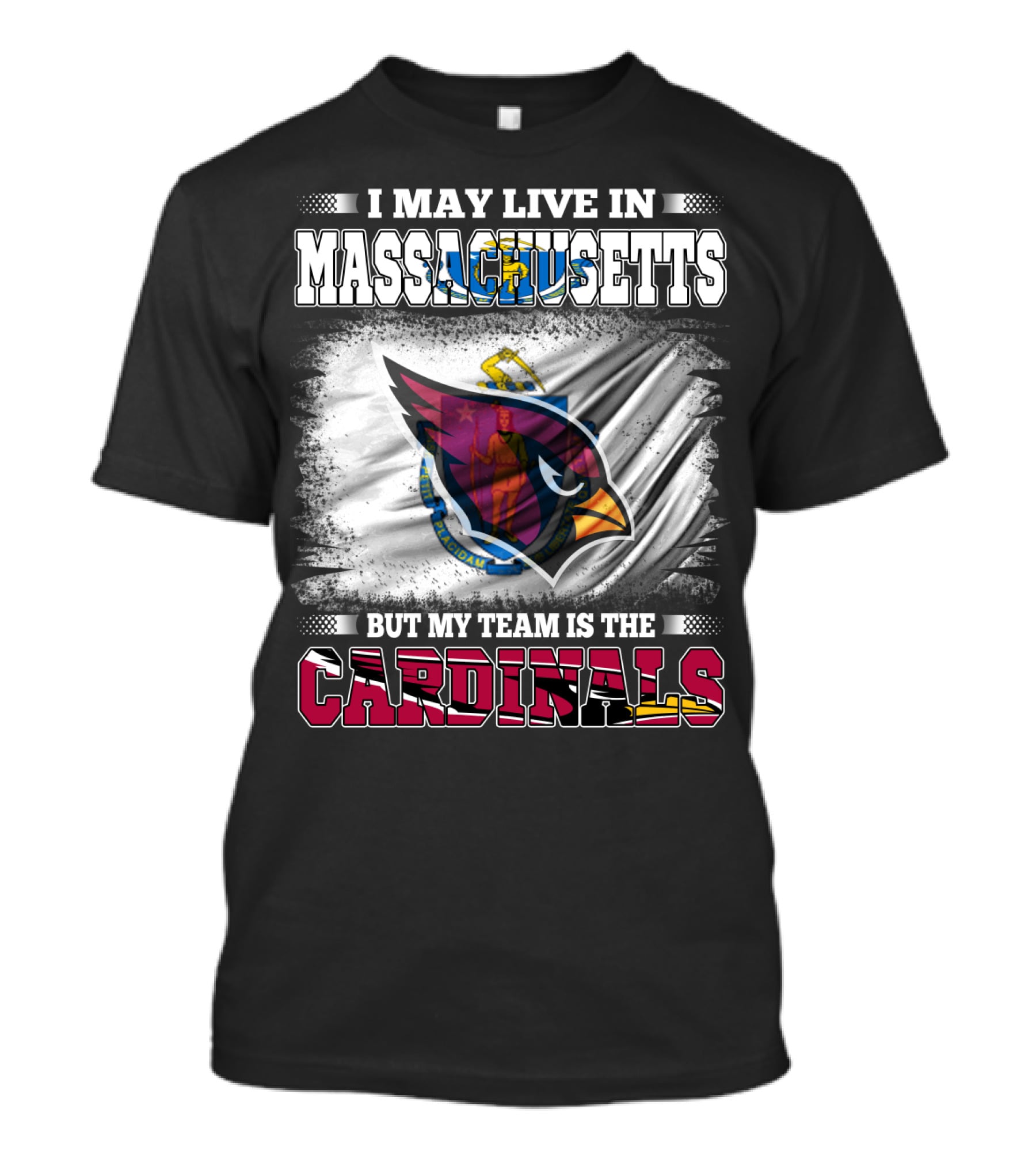 Massachusetts Resident Cardinals Supporter Sports Flag T-Shirt