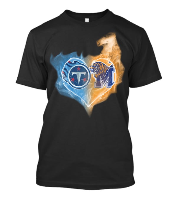 Titans Memphis Tigers Heart T-Shirt