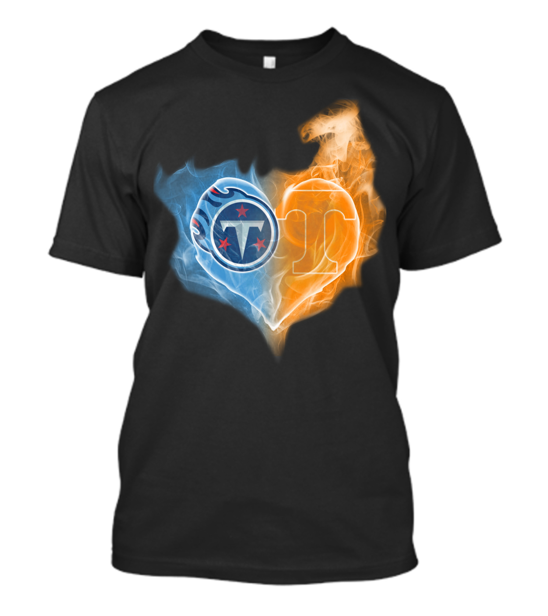 Tennessee Titans Volunteers Flaming Heart Emblem T-Shirt