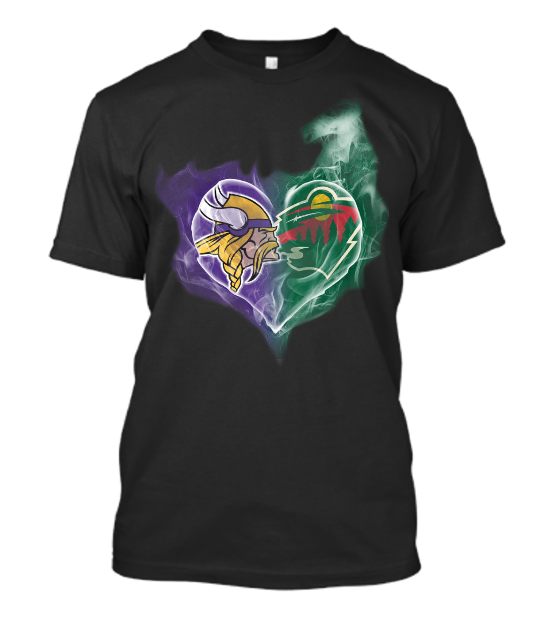 Vikings Minnesota Wild Heart Logo Fusion T-Shirt