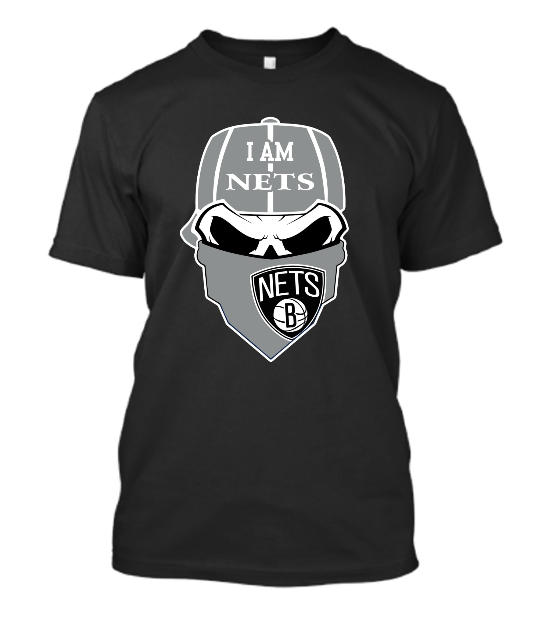 I Am Nets Brooklyn Nets Skull Logo B T-Shirt