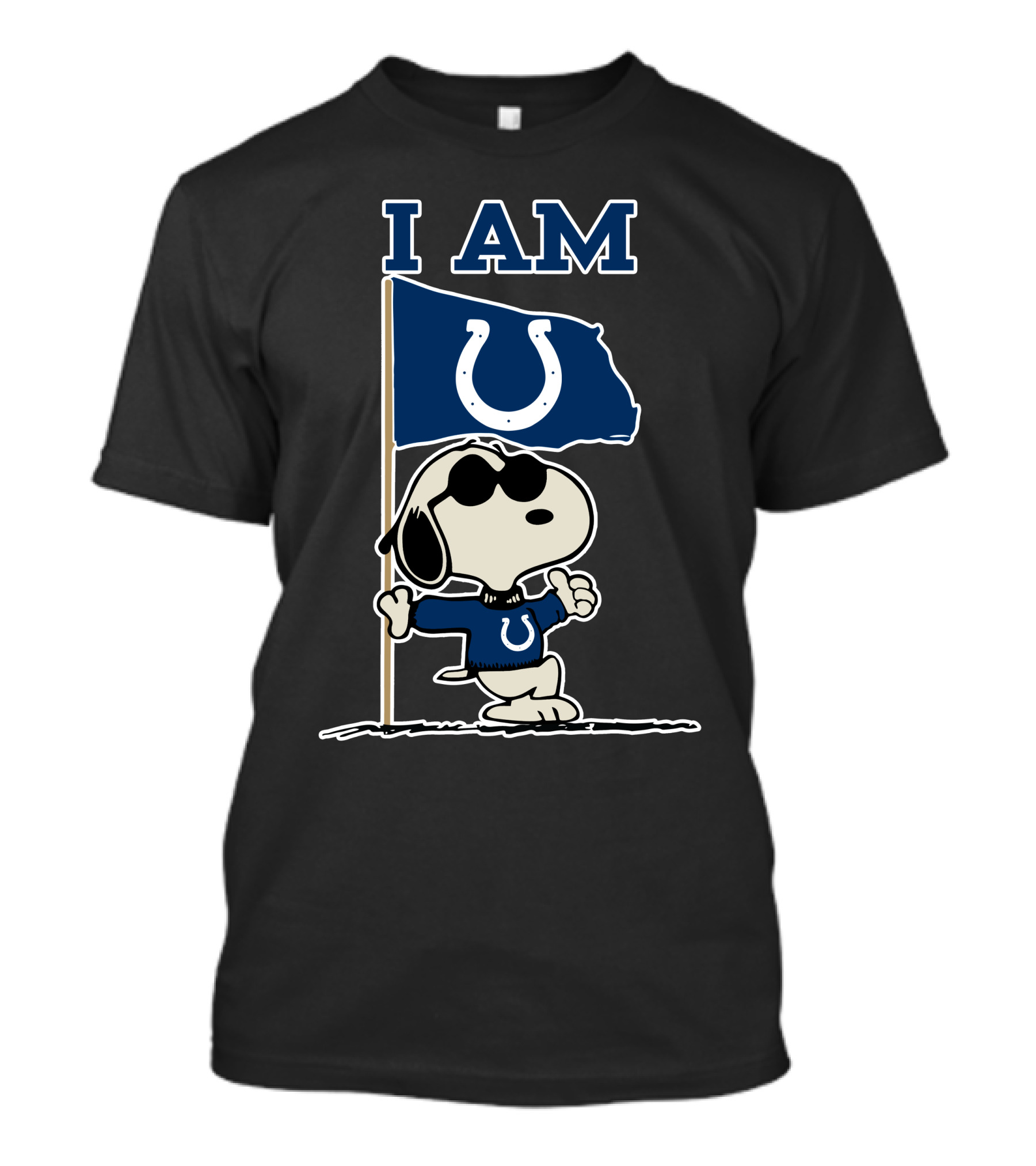 I Am Indianapolis Colts Snoopy Flag T-Shirt