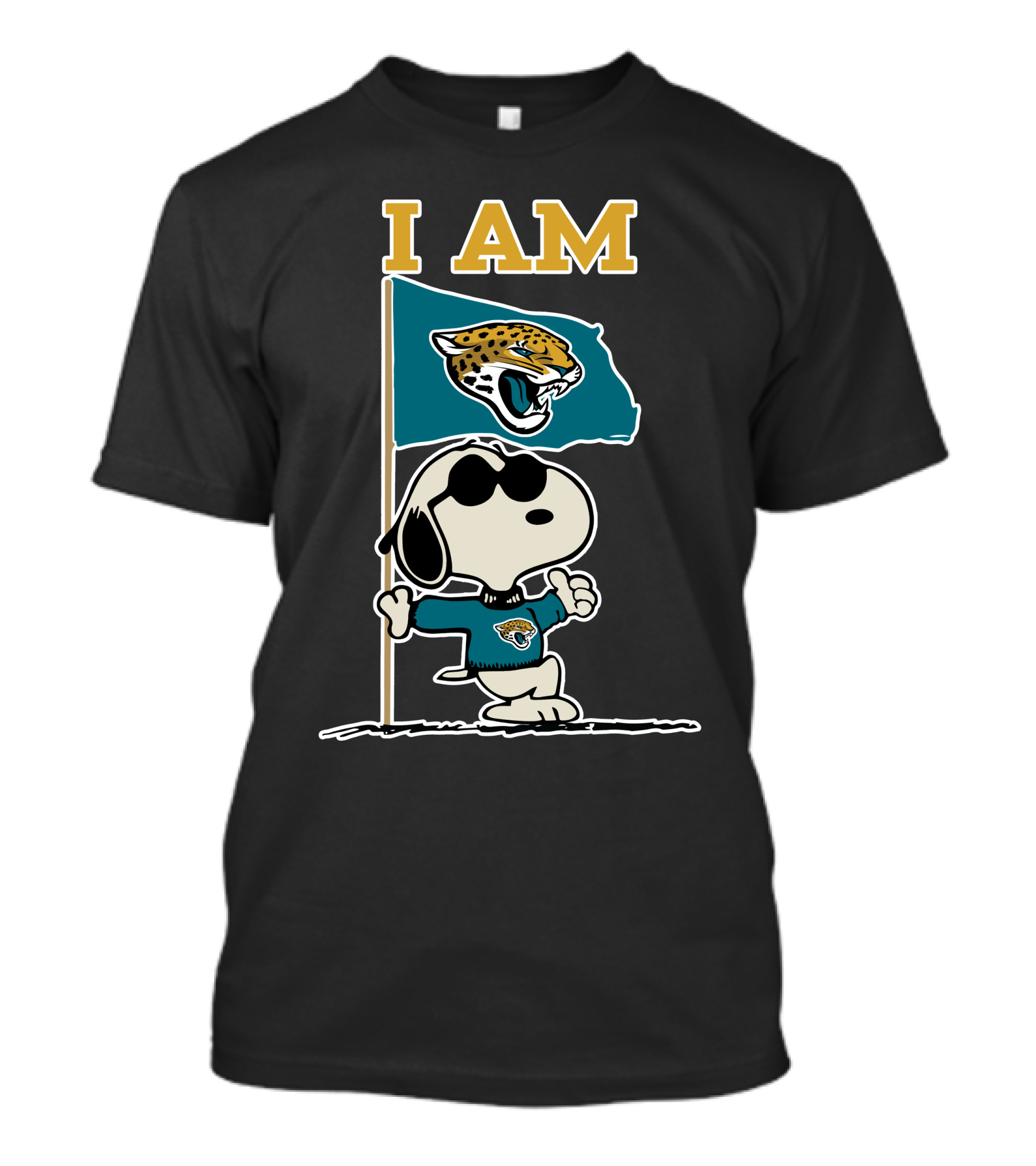 I Am Jacksonville Jaguars Snoopy Flag T-Shirt