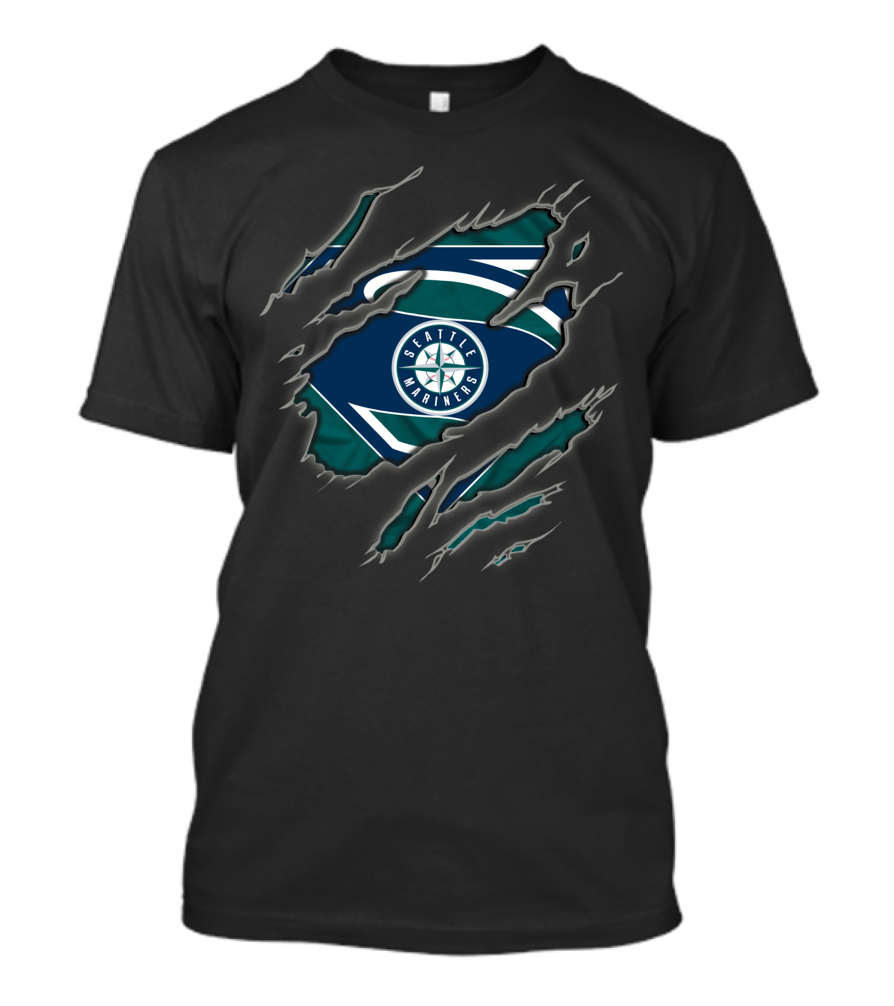 Seattle Mariners Superman Logo Claw Reveal T-Shirt