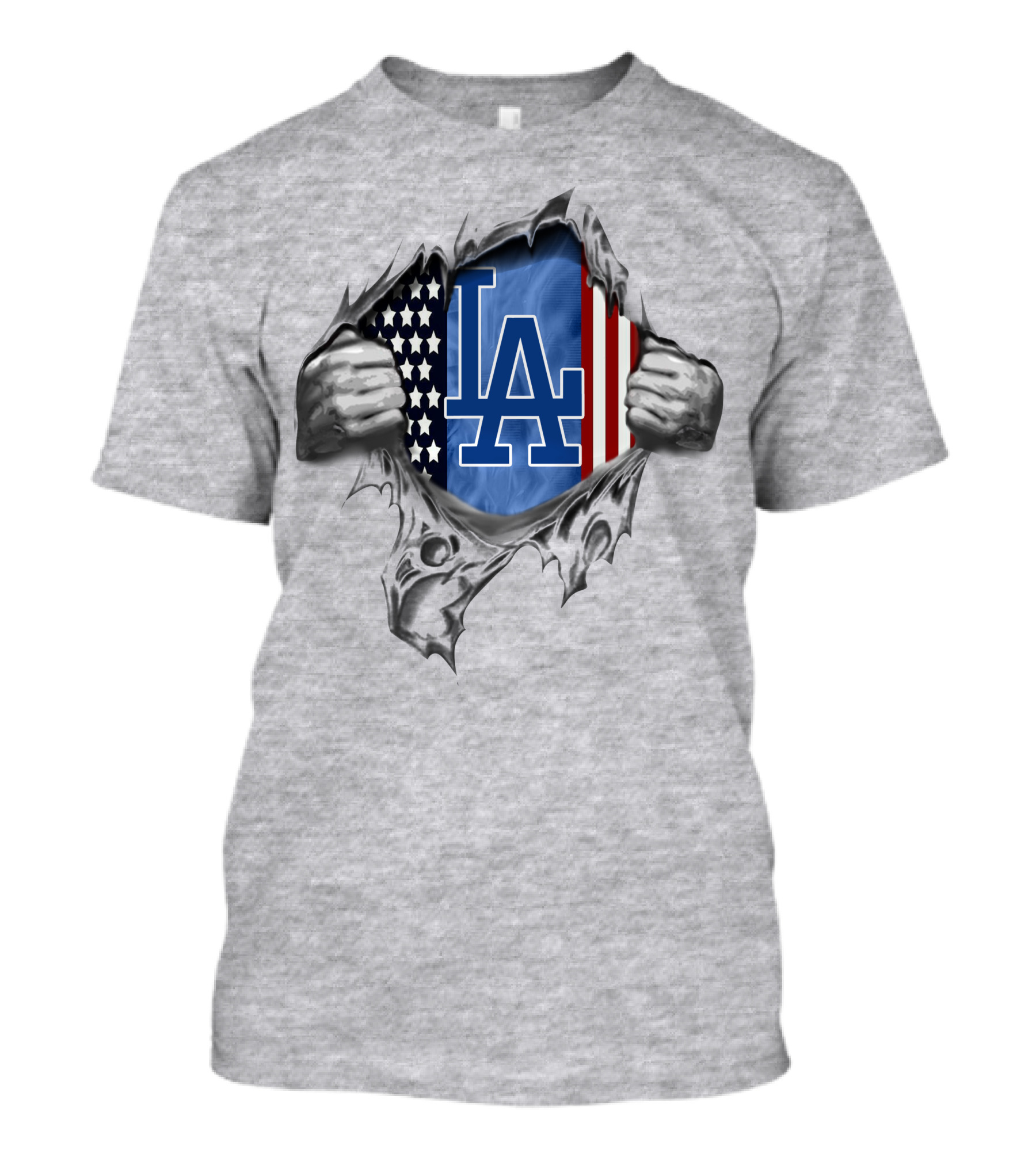 Usa Flag La Dodgers Team Spirit Fusion T-Shirt