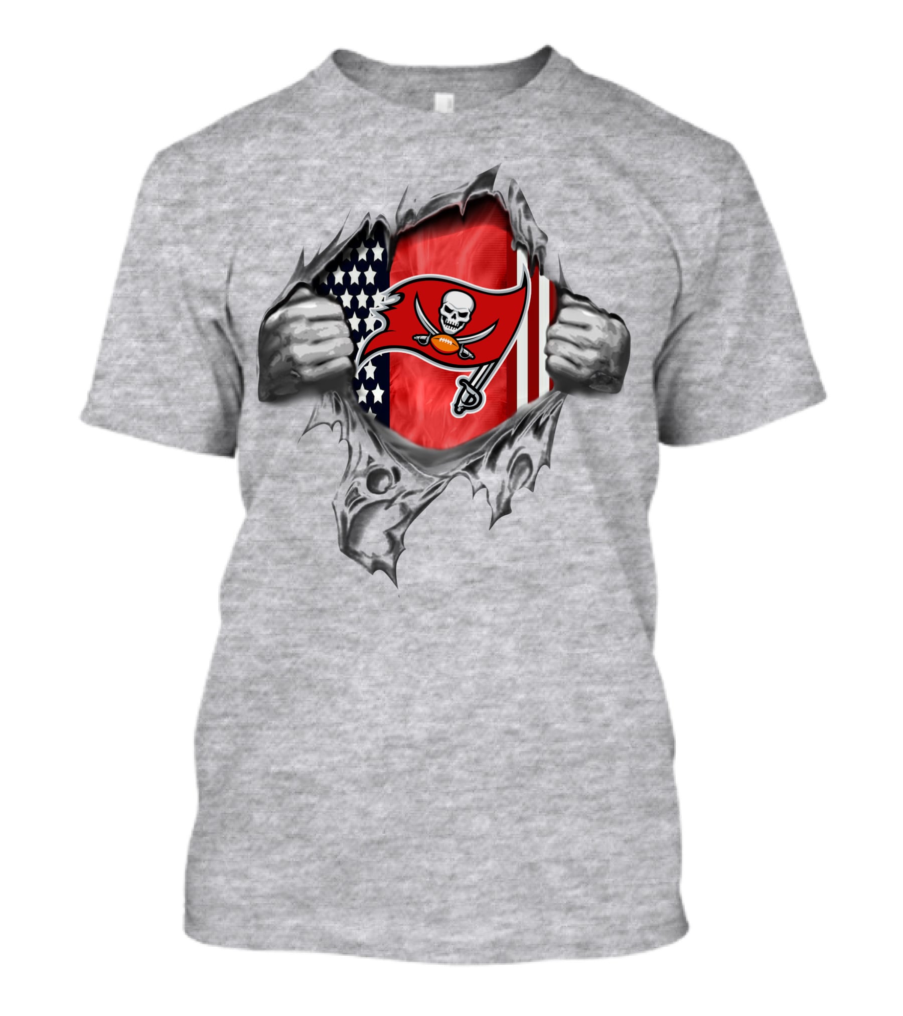 Tampa Bay Buccaneers Skull Flag American Stars Stripes T-Shirt