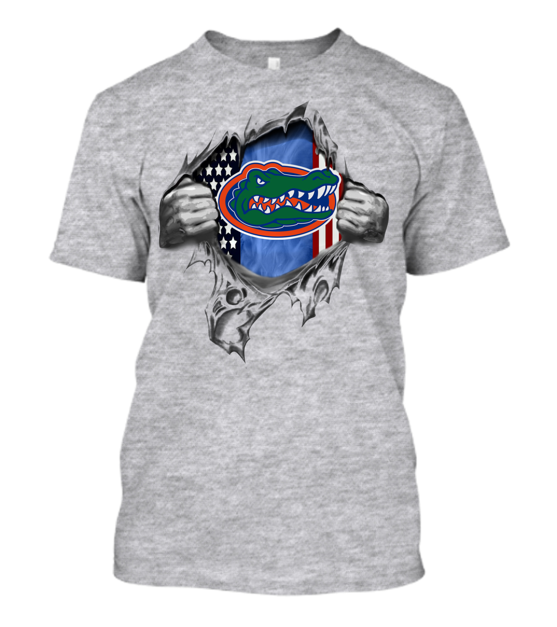 Florida Gators American Flag Torn Reveal T-Shirt