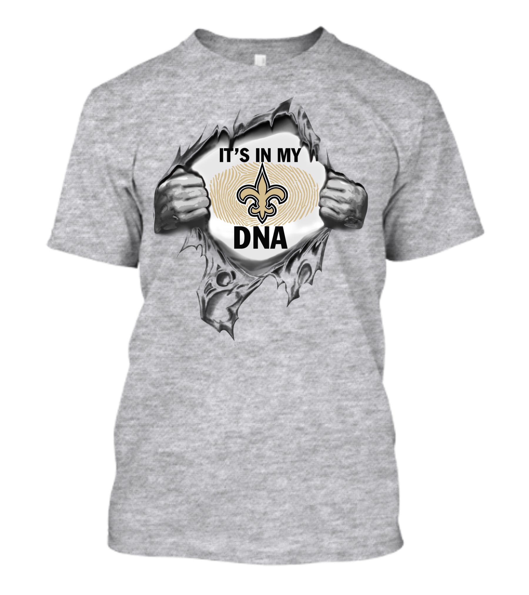 New Orleans Saints It's In My Dna Fleur-De-Lis Fingerprint T-Shirt