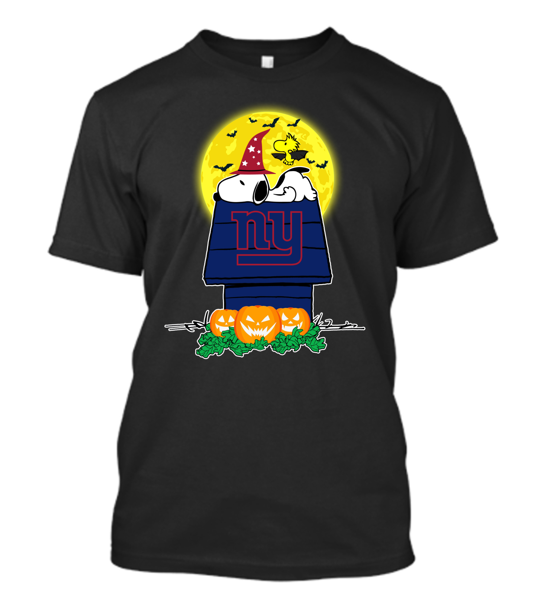 New York Giants Snoopy Halloween Pumpkin Moonbat T-Shirt