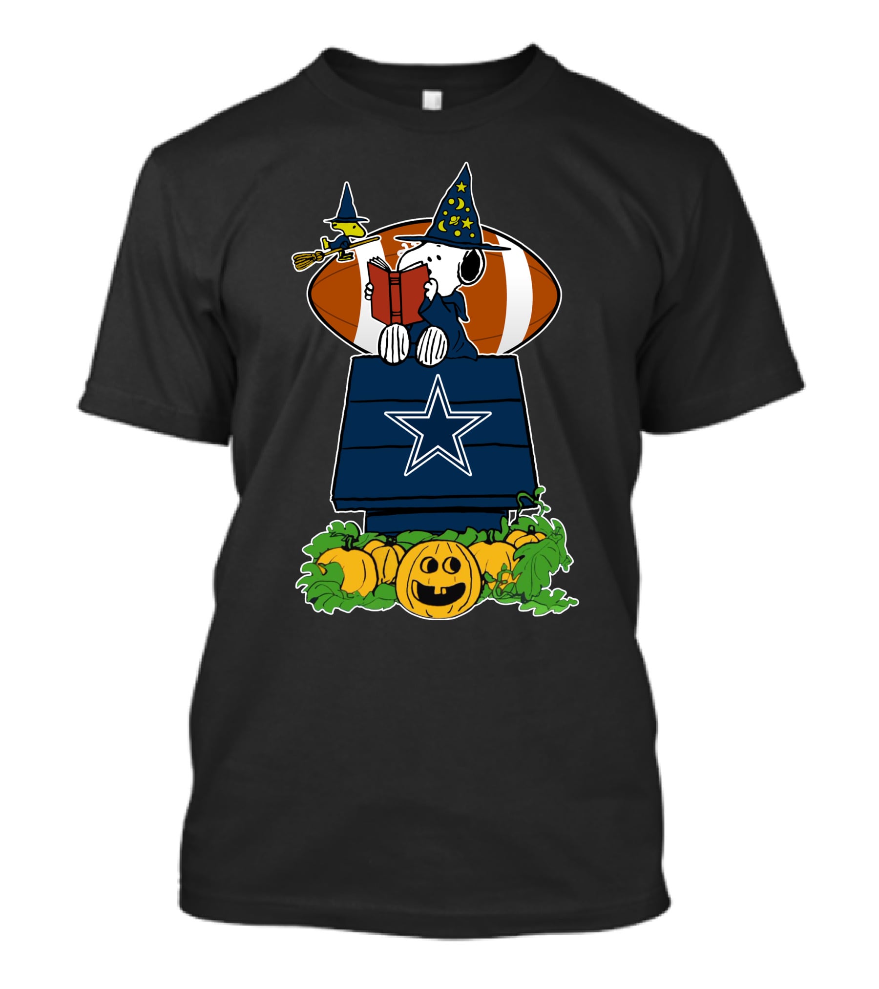 Dallas Cowboys Snoopy Halloween Pumpkin Peanuts Football T-Shirt