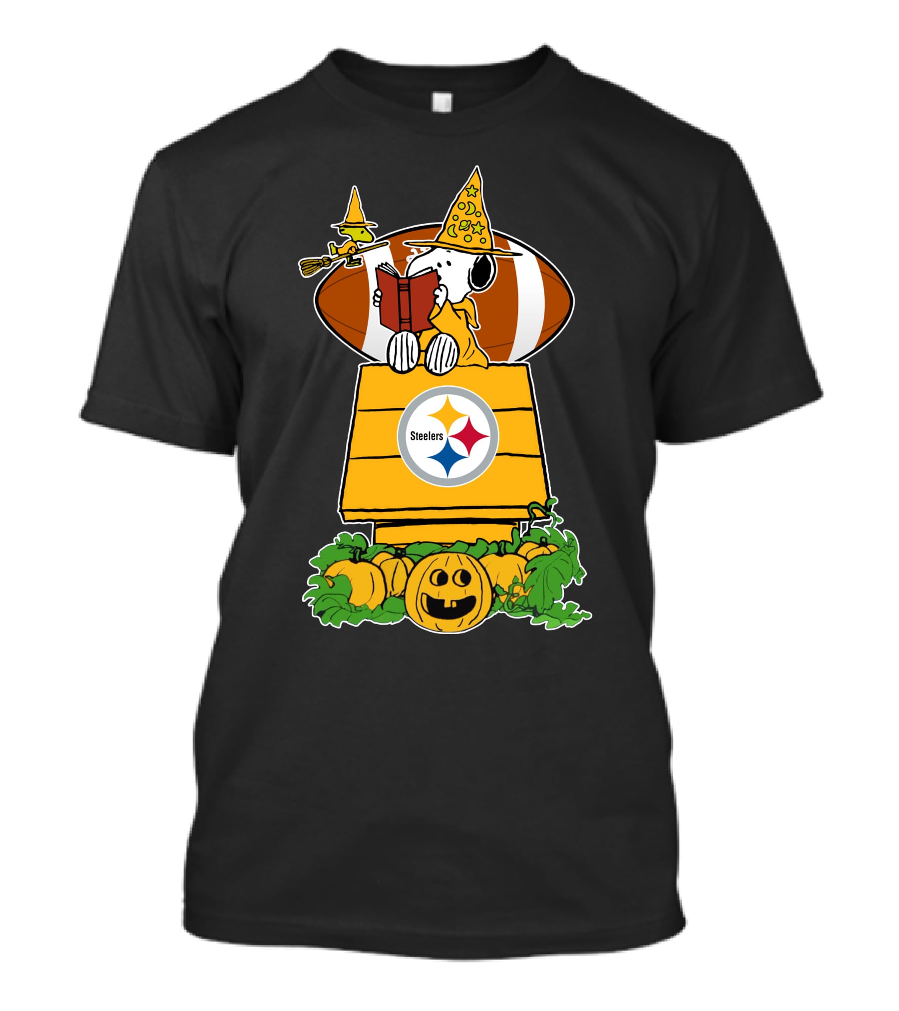 Pittsburgh Steelers Snoopy Halloween Football Magic Doghouse Pumpkins T-Shirt