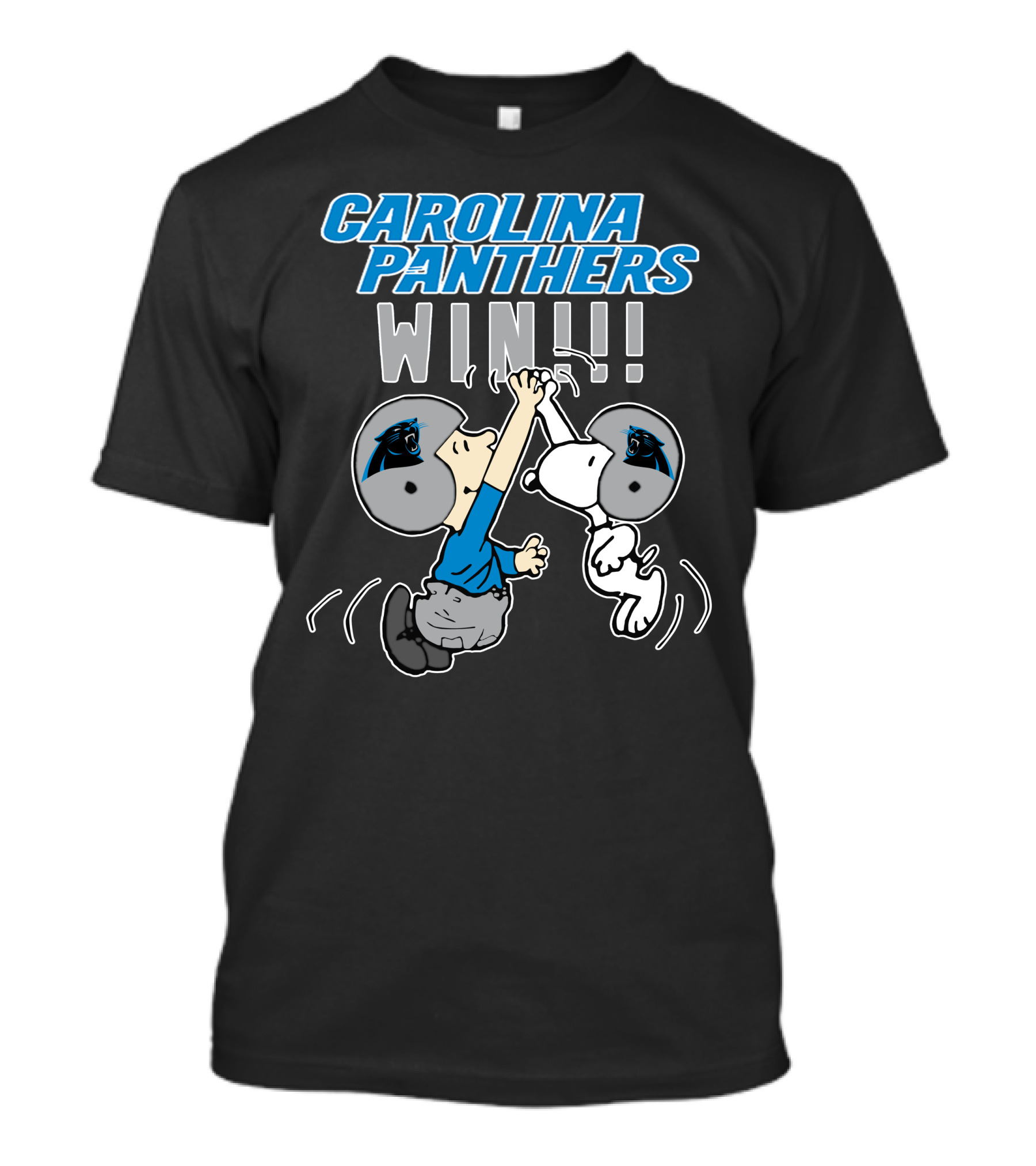 Carolina Panthers Win High Five Celebration Peanuts Characters T-Shirt